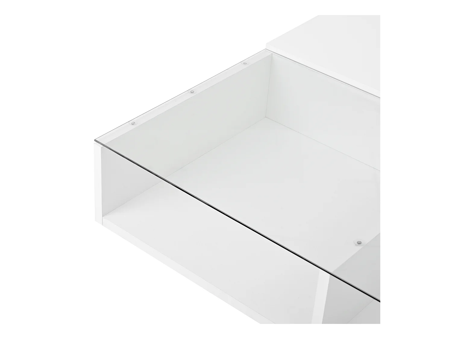 Table basse relevable Table basse blanc avec 1 tiroir et éclairage LED à intensité variable