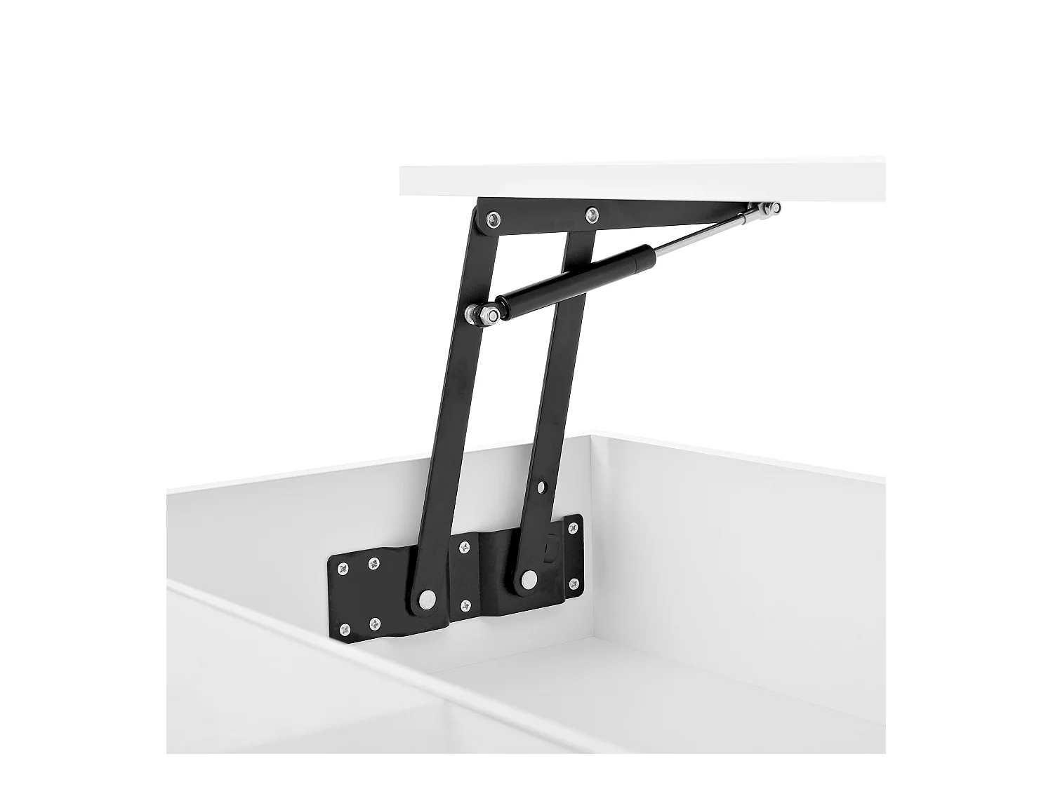 Table basse relevable Table basse blanc avec 1 tiroir et éclairage LED à intensité variable