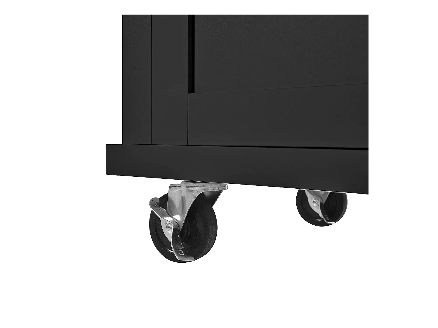 Desserte de cuisine noir avec plan de travail extensible et tiroir - pour cuisine et salle à manger