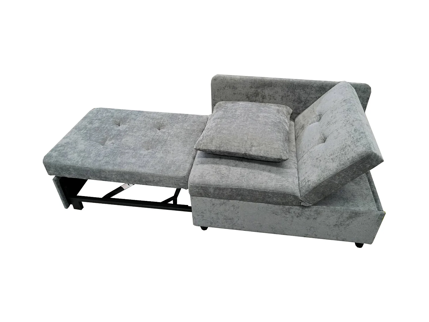 Canapé convertible, canapé rembourré avec dossier réglable, lin gris - pour salon et chambre