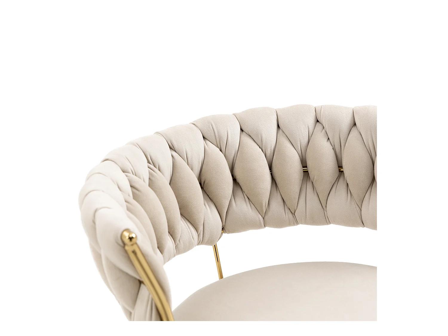 Lot de 2 tabourets de bar pivotants avec dossier, réglables en hauteur – Velours ivoire