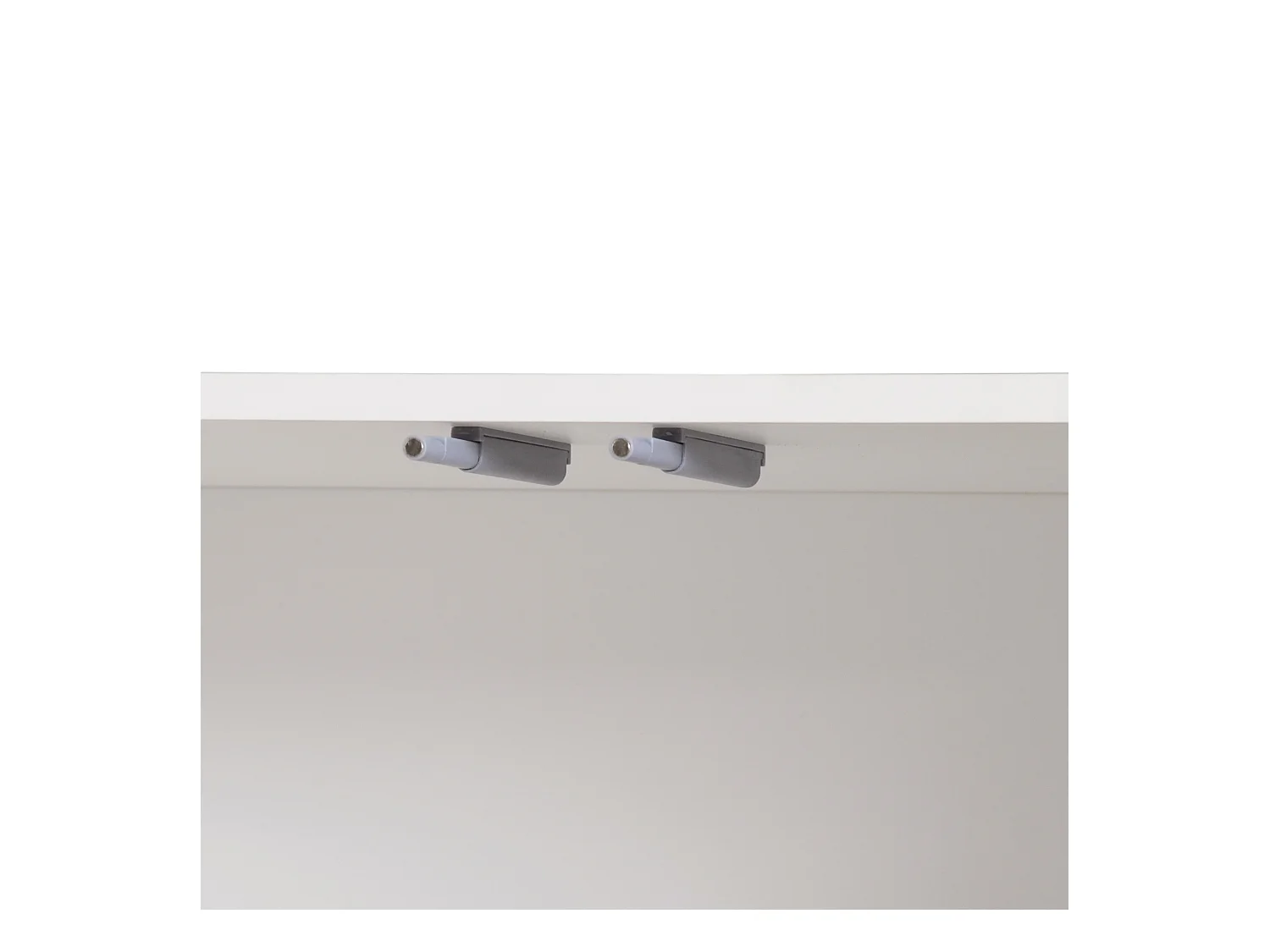 Buffet blanc avec 3 portes de rangement et pieds en métal - pour salon et salle à manger