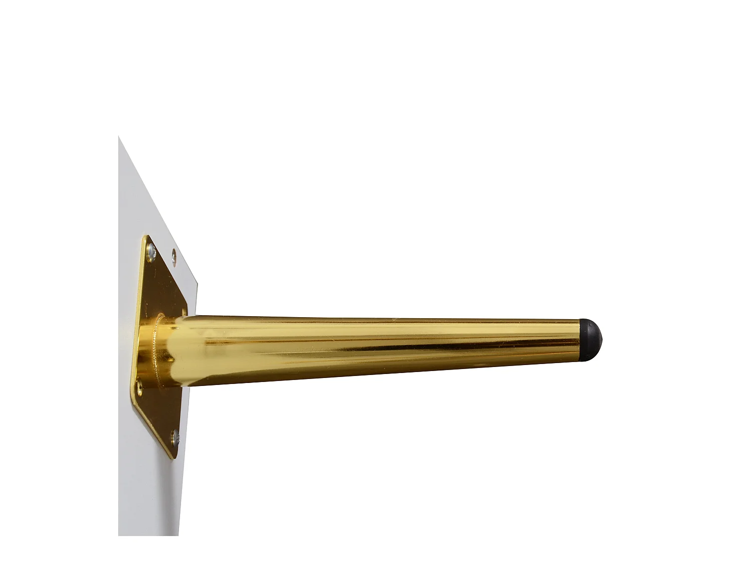 Buffet blanc avec 3 portes de rangement et pieds en métal - pour salon et salle à manger