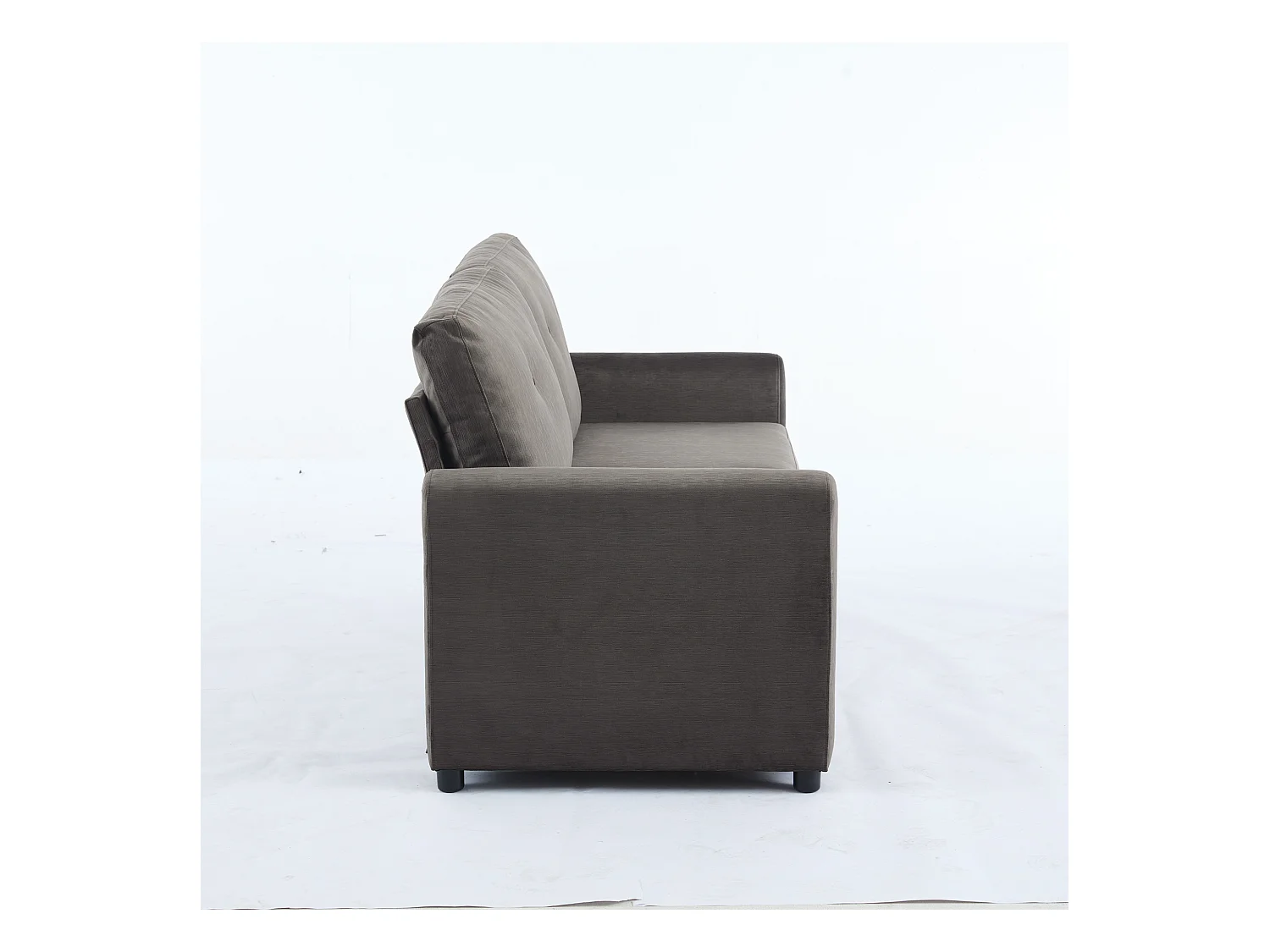 Canapé 2 places en tissu gris foncé avec 2 tiroirs de rangement - Style moderne