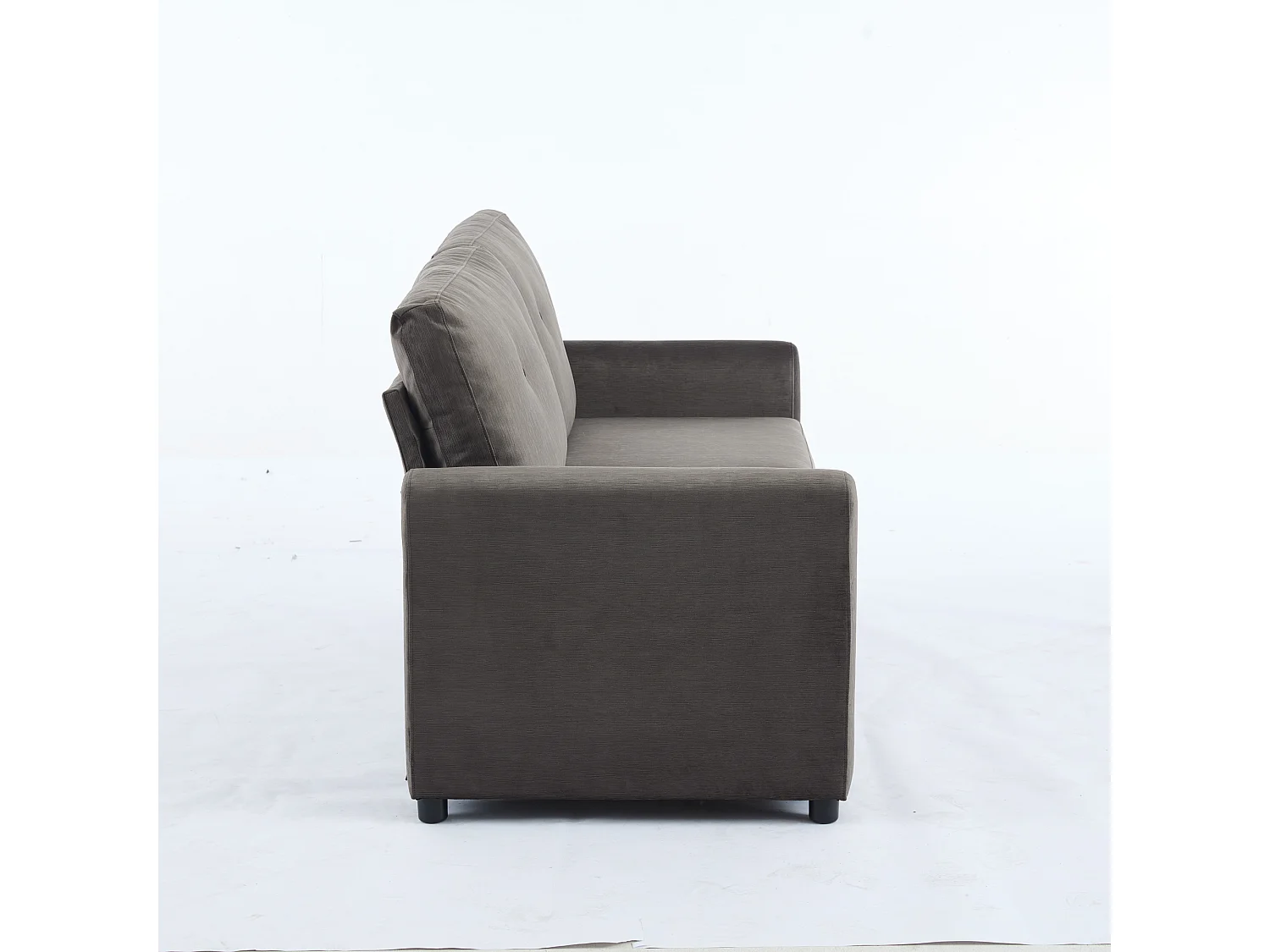 Canapé 2 places en tissu gris foncé avec 2 tiroirs de rangement - Style moderne