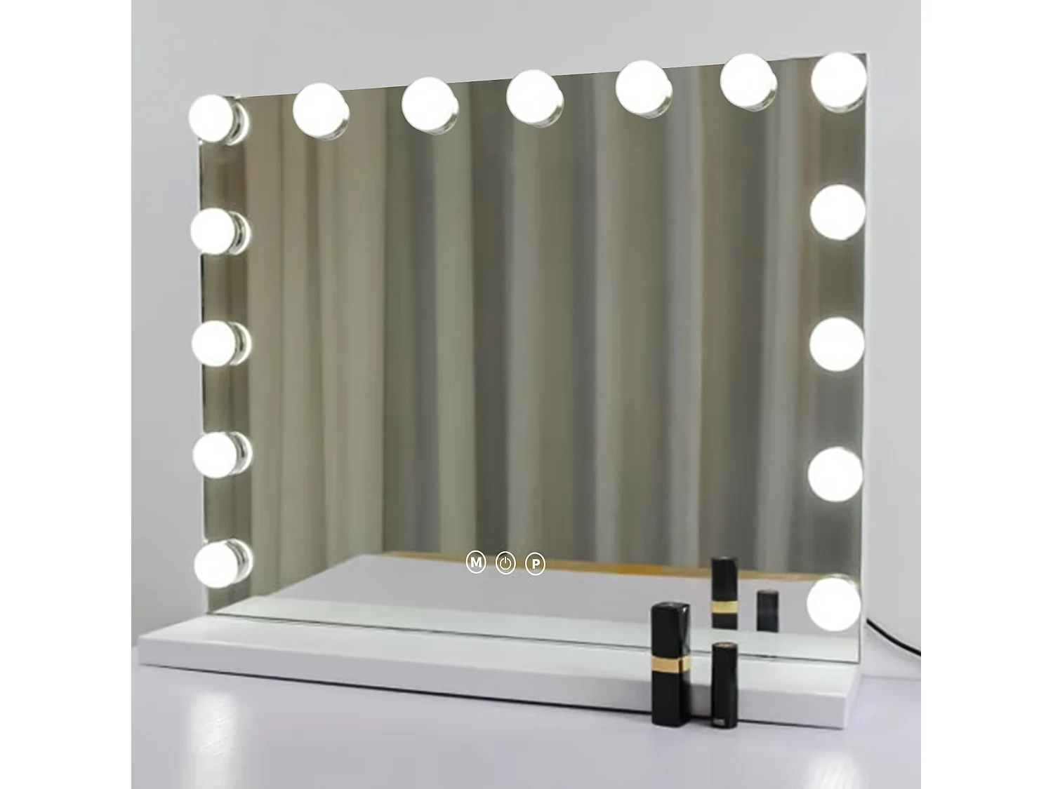 Miroir de maquillage - 1 pièce - avec Bluetooth et 18 lumières LED - température de couleur réglable