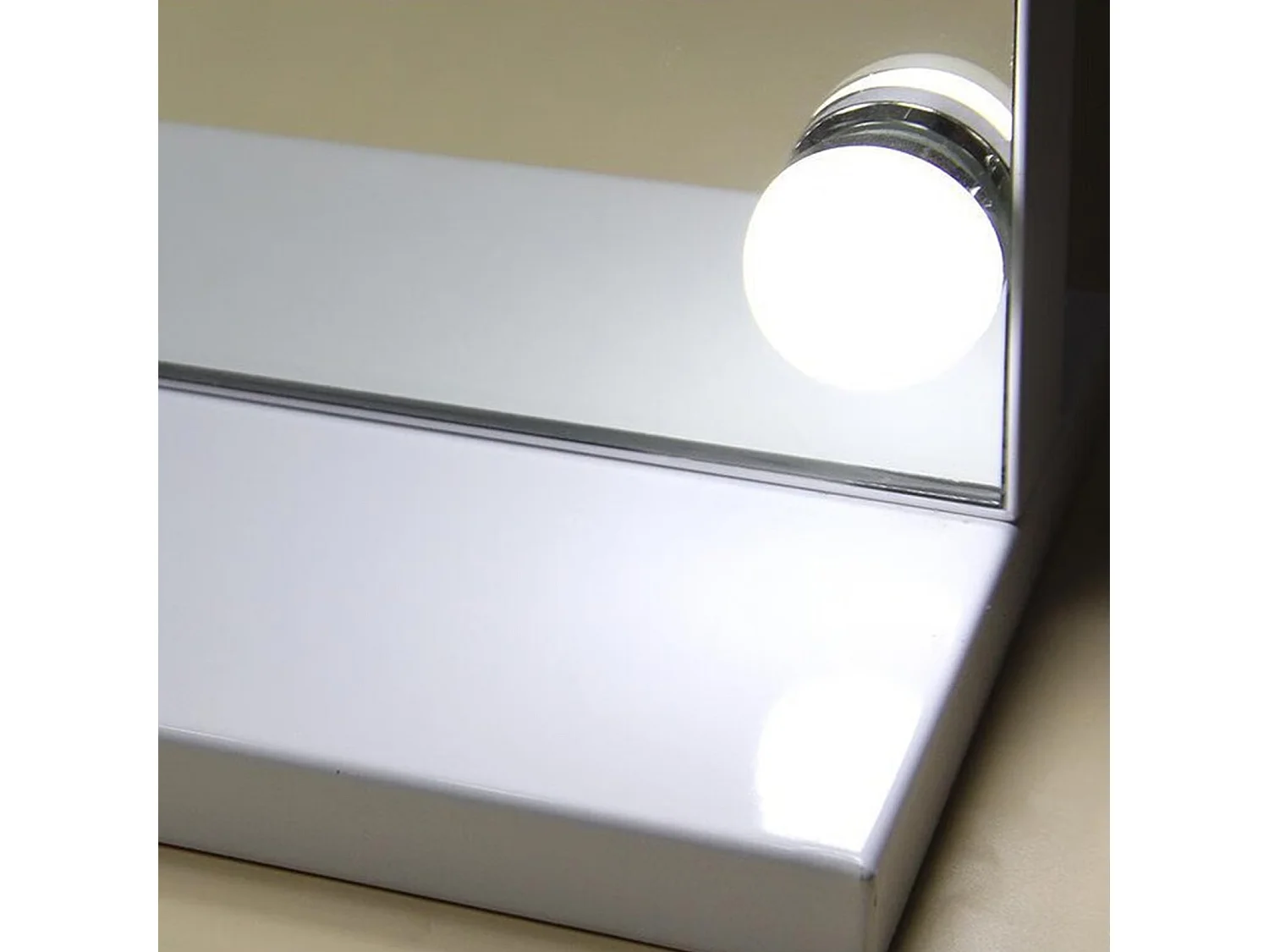 Miroir de maquillage - 1 pièce - avec Bluetooth et 18 lumières LED - température de couleur réglable