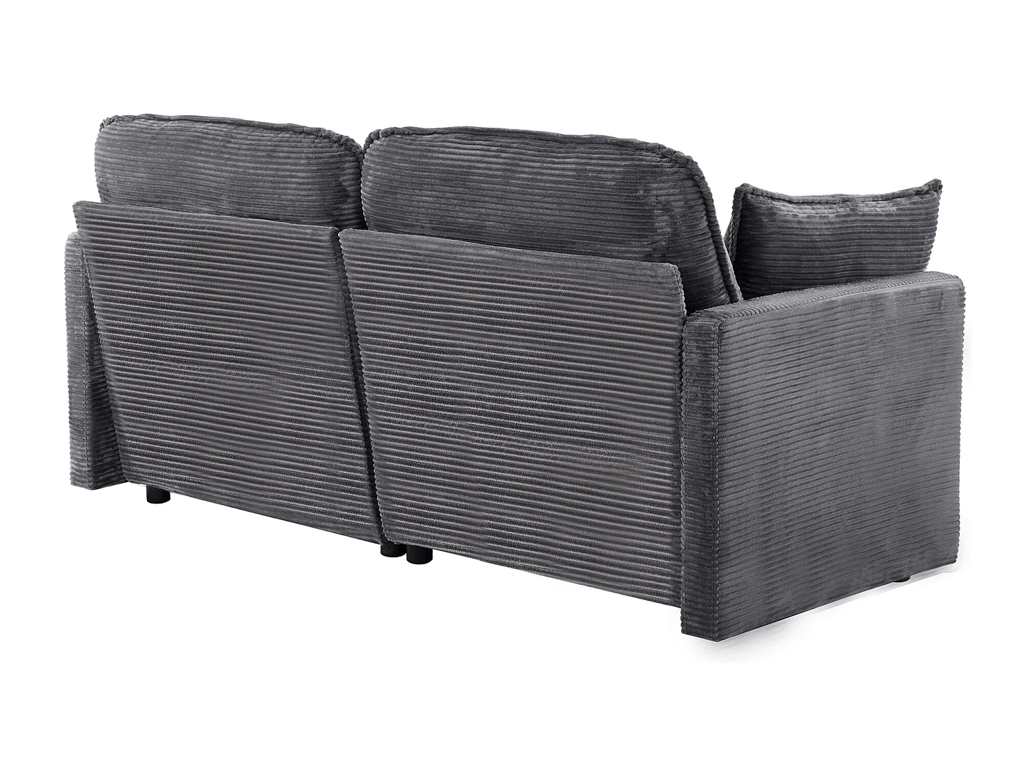 2-Sitzer Sofa aus grauem Cord mit gepolsterter Rückenlehne - Modernes Design