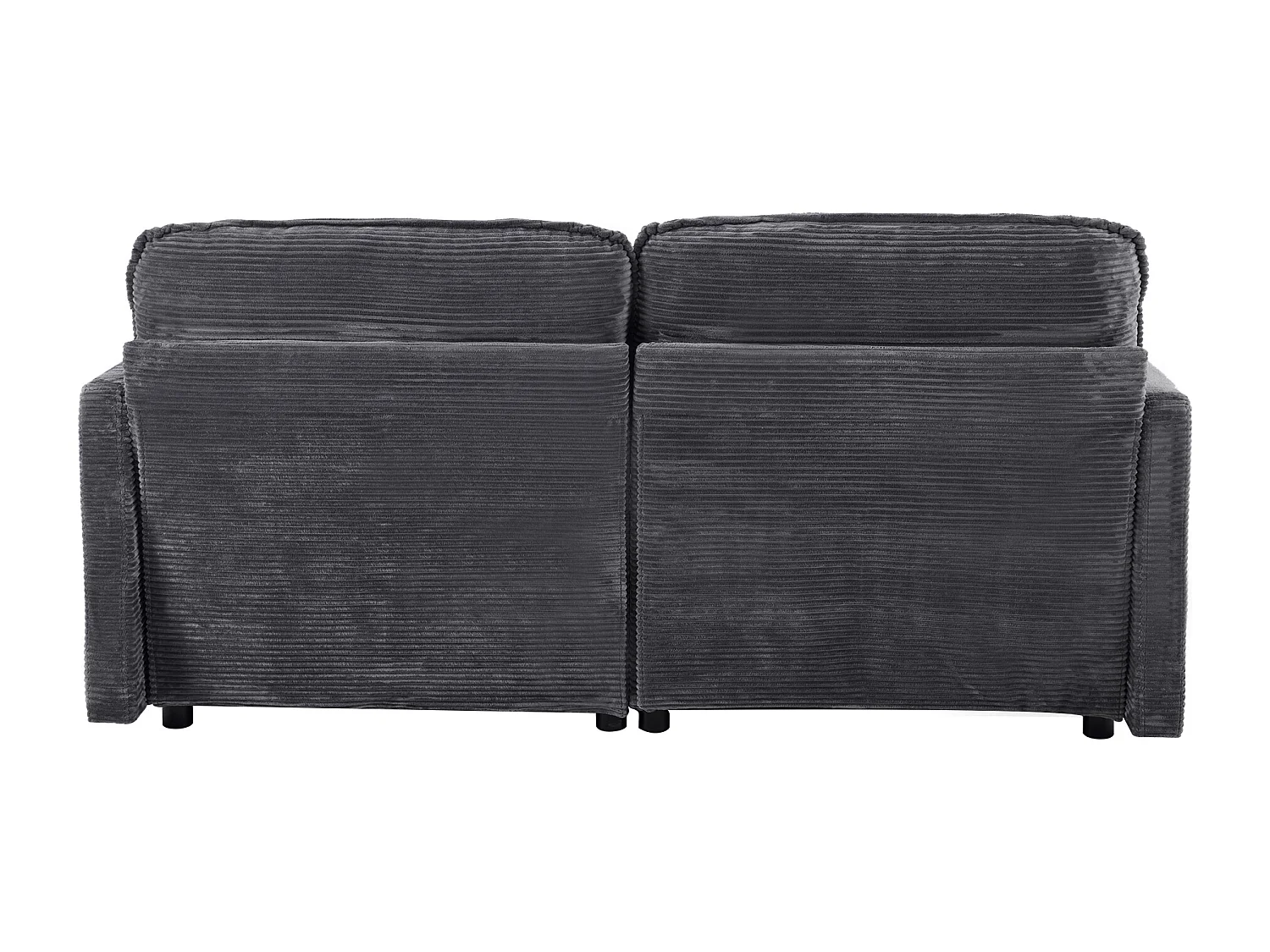 2-Sitzer Sofa aus grauem Cord mit gepolsterter Rückenlehne - Modernes Design