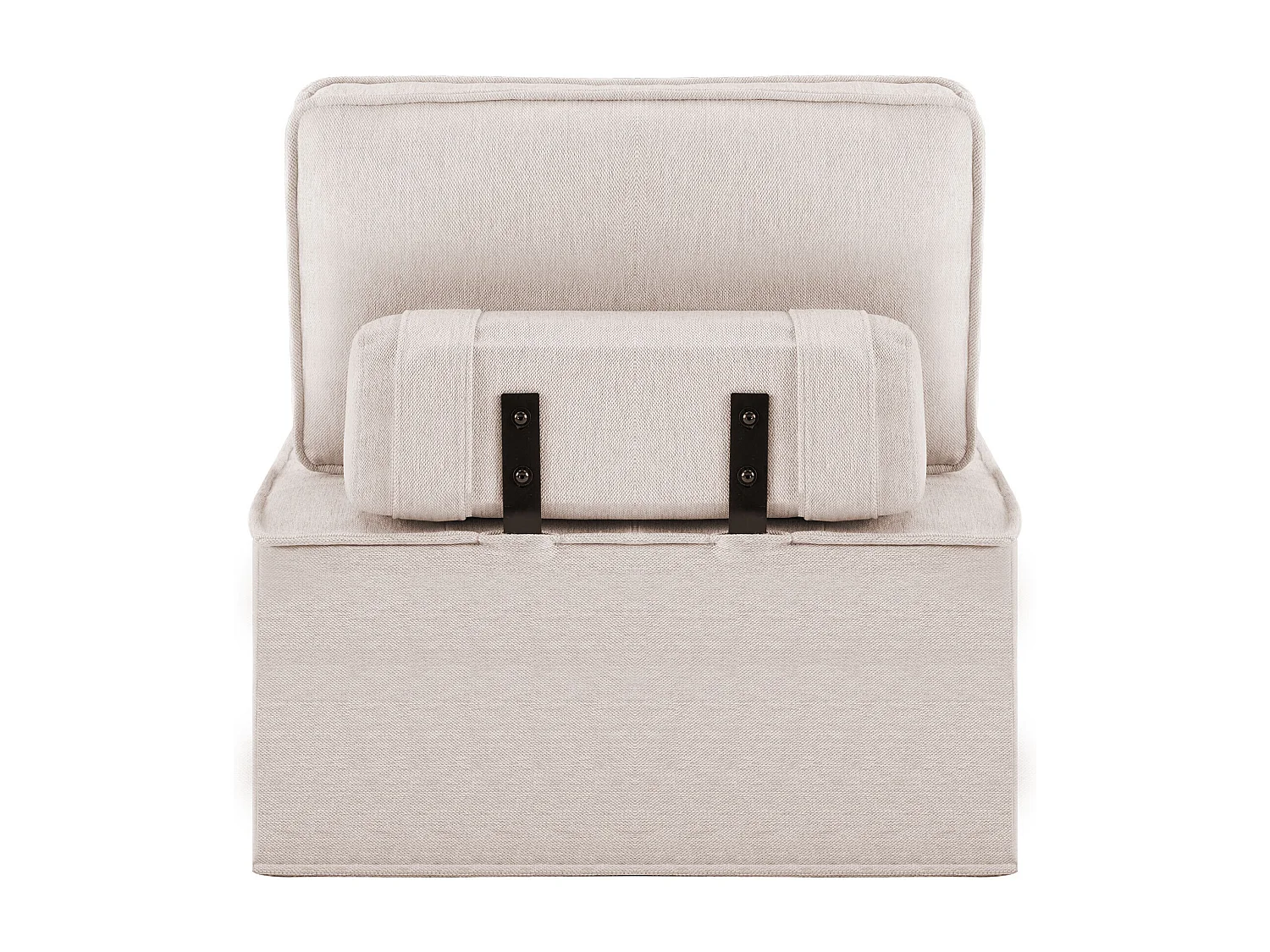 1-Sitzer Sofa aus beigem Leinen mit gepolsterter Rückenlehne - Modernes Design - Für Schlafzimmer oder Wohnzimmer