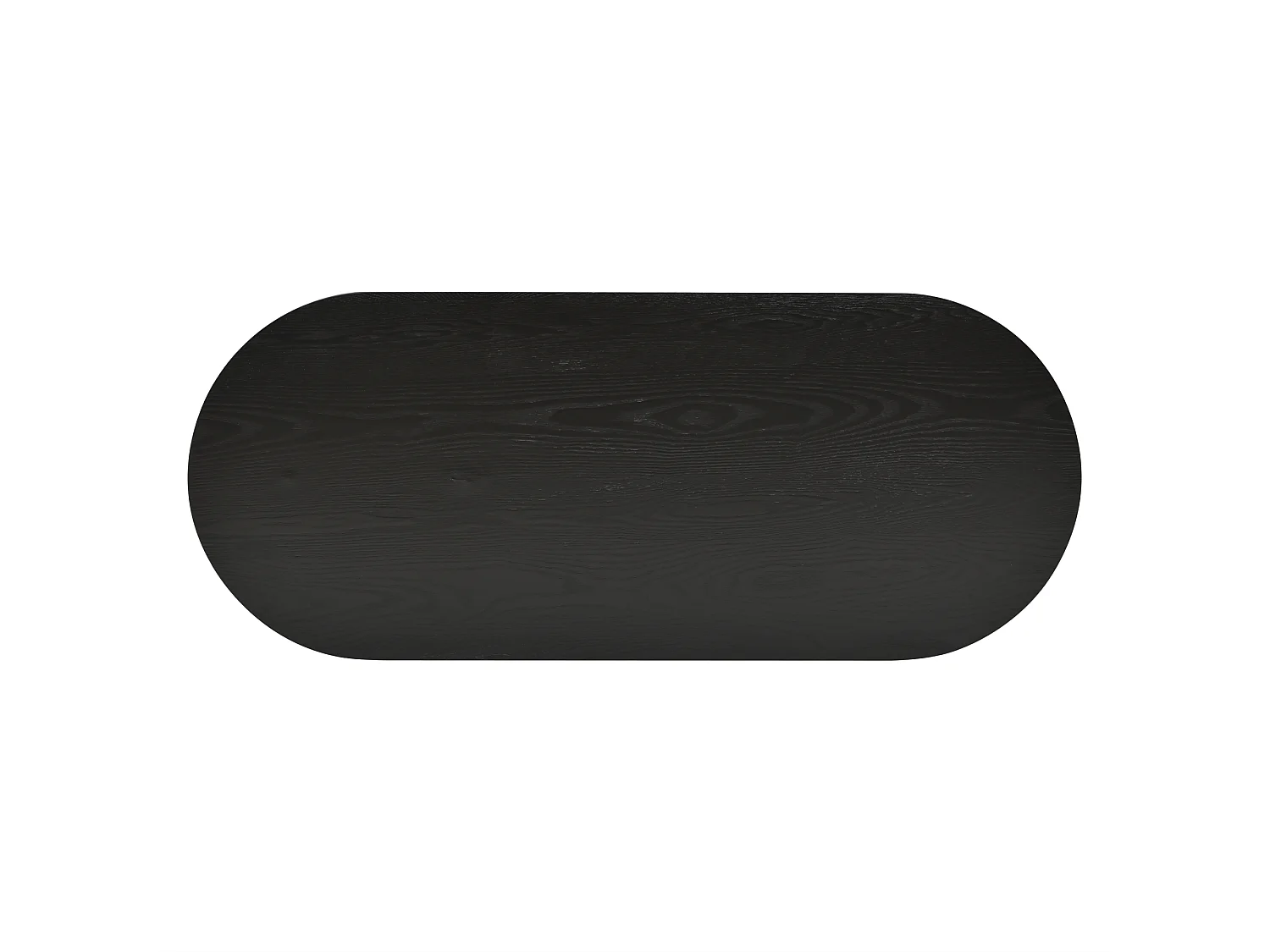 Zwarte salontafel met ovaal tafelblad en vierkante poten, gemaakt van MDF - geschikt voor woonkamers en slaapkamers