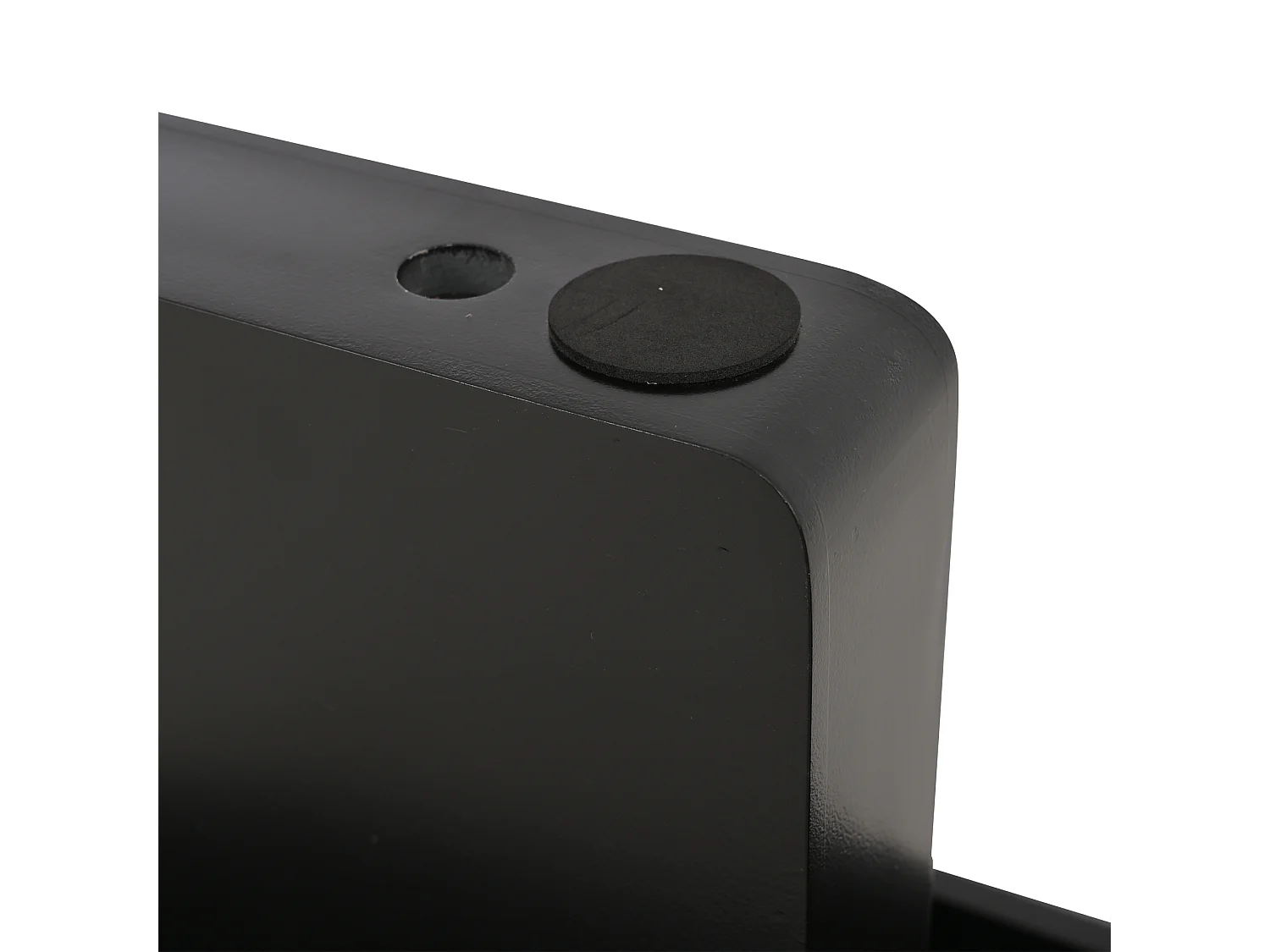 Zwarte salontafel met ovaal tafelblad en vierkante poten, gemaakt van MDF - geschikt voor woonkamers en slaapkamers