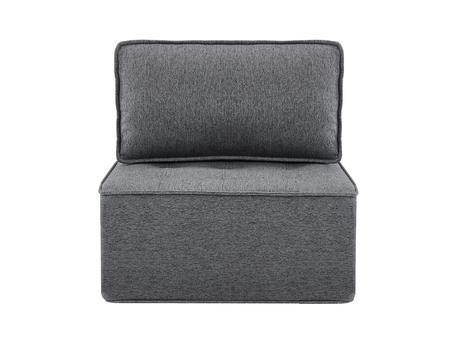 Canapé 1 place en lin gris foncé - Dossier rembourré - Style moderne - Pour chambre ou salon