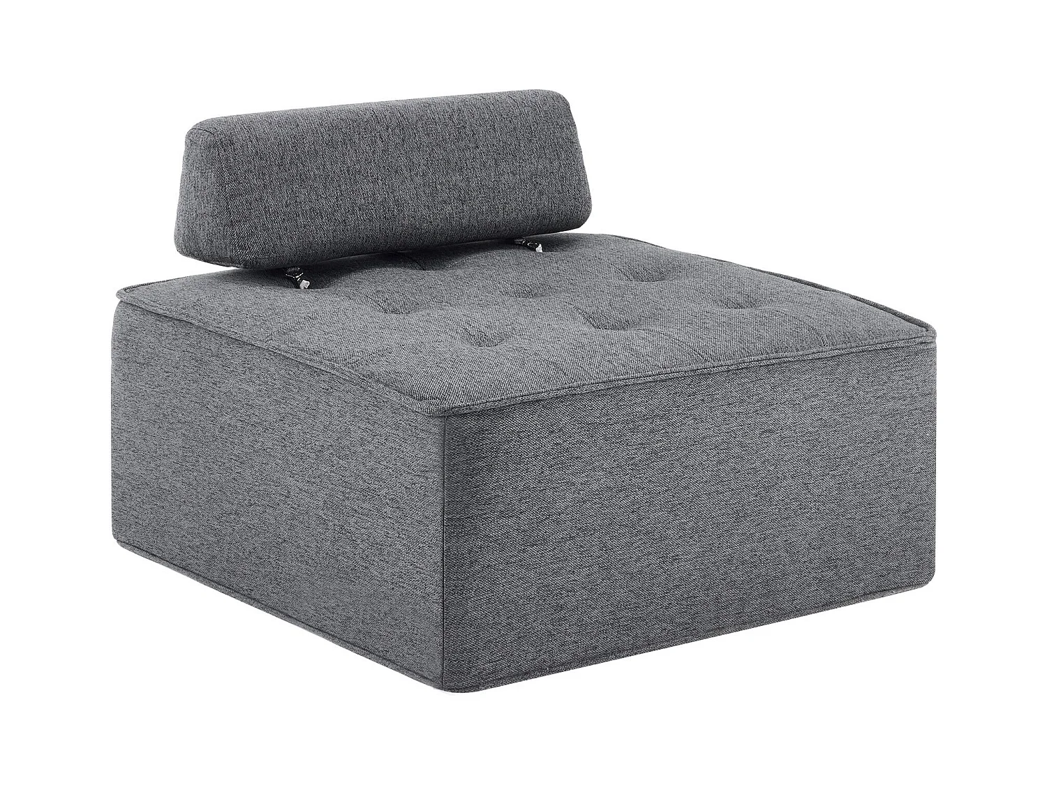 Canapé 1 place en lin gris foncé - Dossier rembourré - Style moderne - Pour chambre ou salon