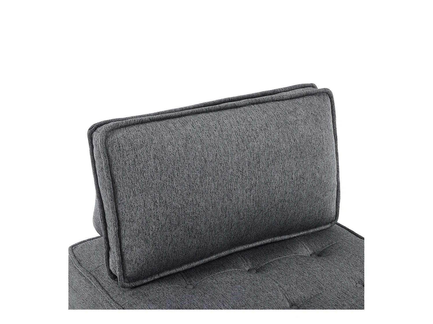 Canapé 1 place en lin gris foncé - Dossier rembourré - Style moderne - Pour chambre ou salon