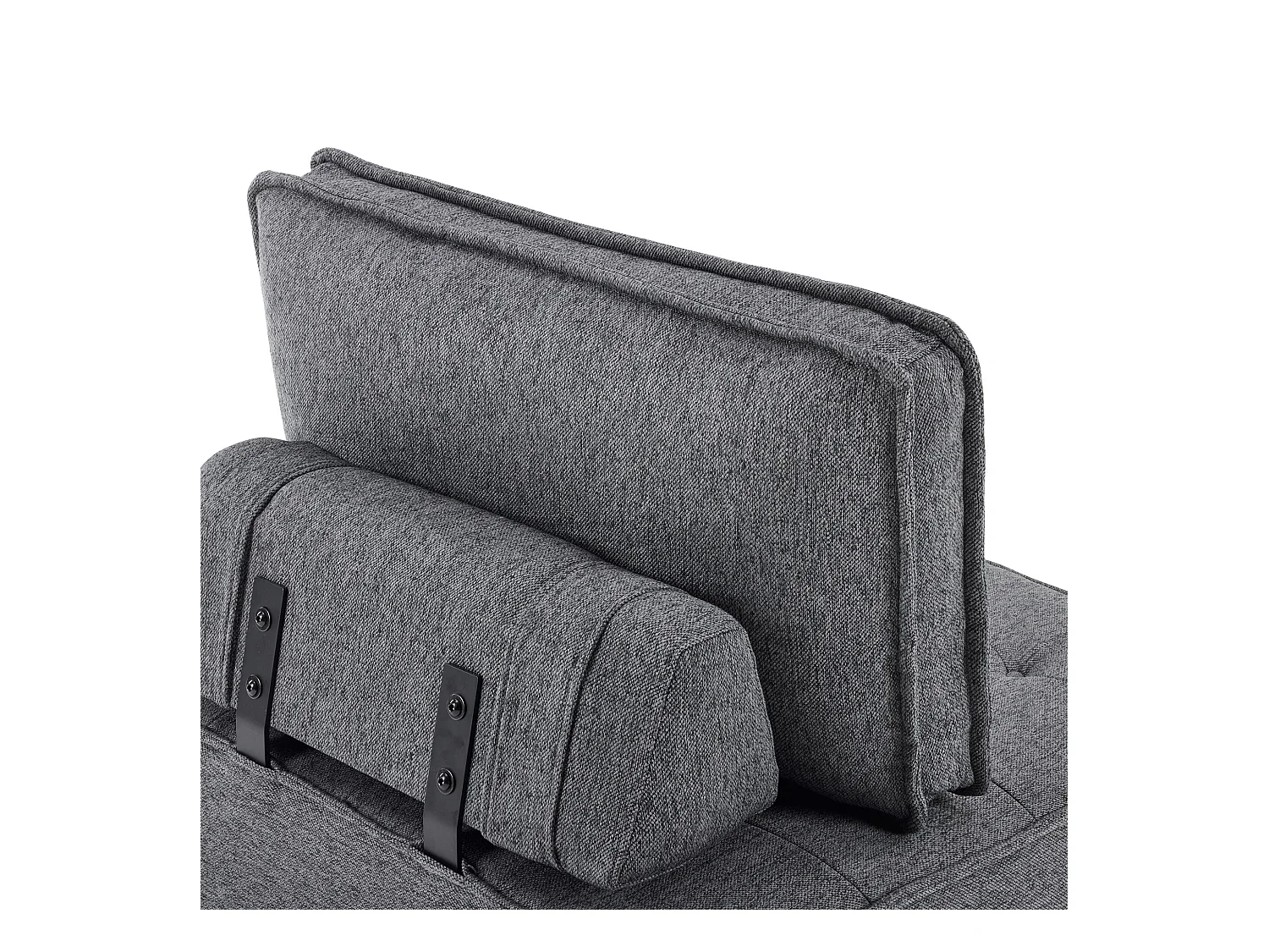 Canapé 1 place en lin gris foncé - Dossier rembourré - Style moderne - Pour chambre ou salon