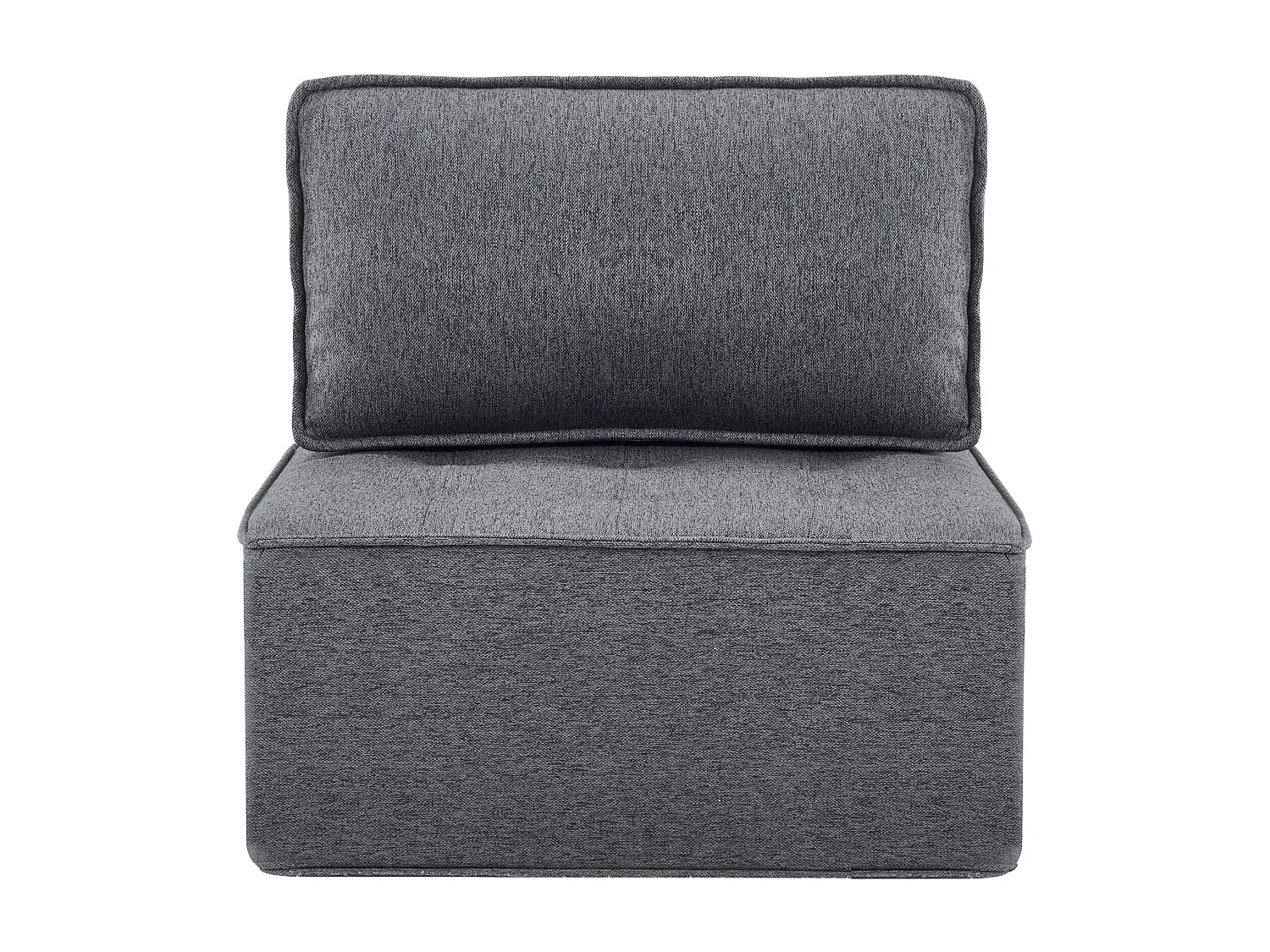 Sillón de 1 plaza en lino gris oscuro con respaldo acolchado - Estilo moderno - Para dormitorio o salón