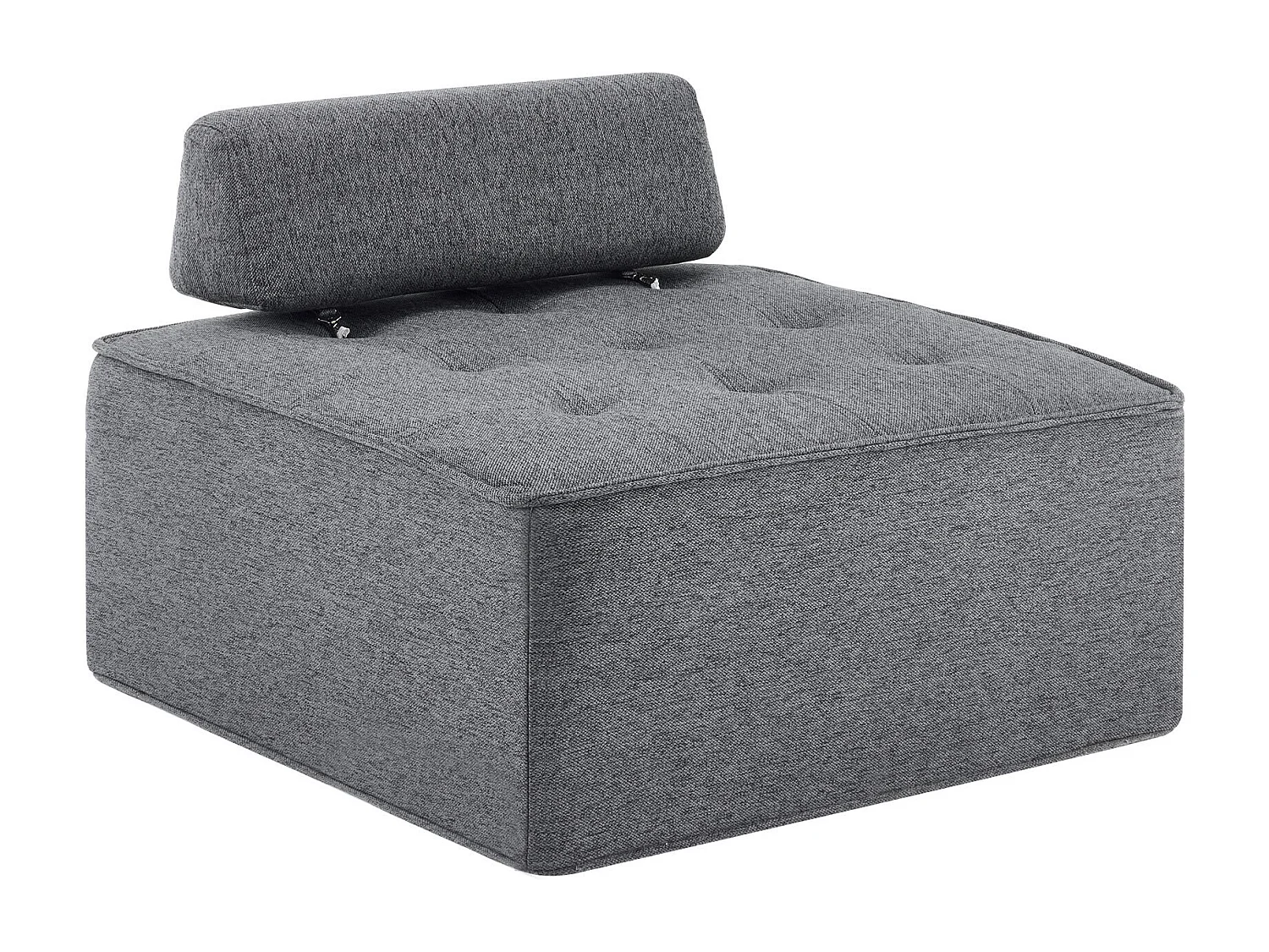 Sillón de 1 plaza en lino gris oscuro con respaldo acolchado - Estilo moderno - Para dormitorio o salón
