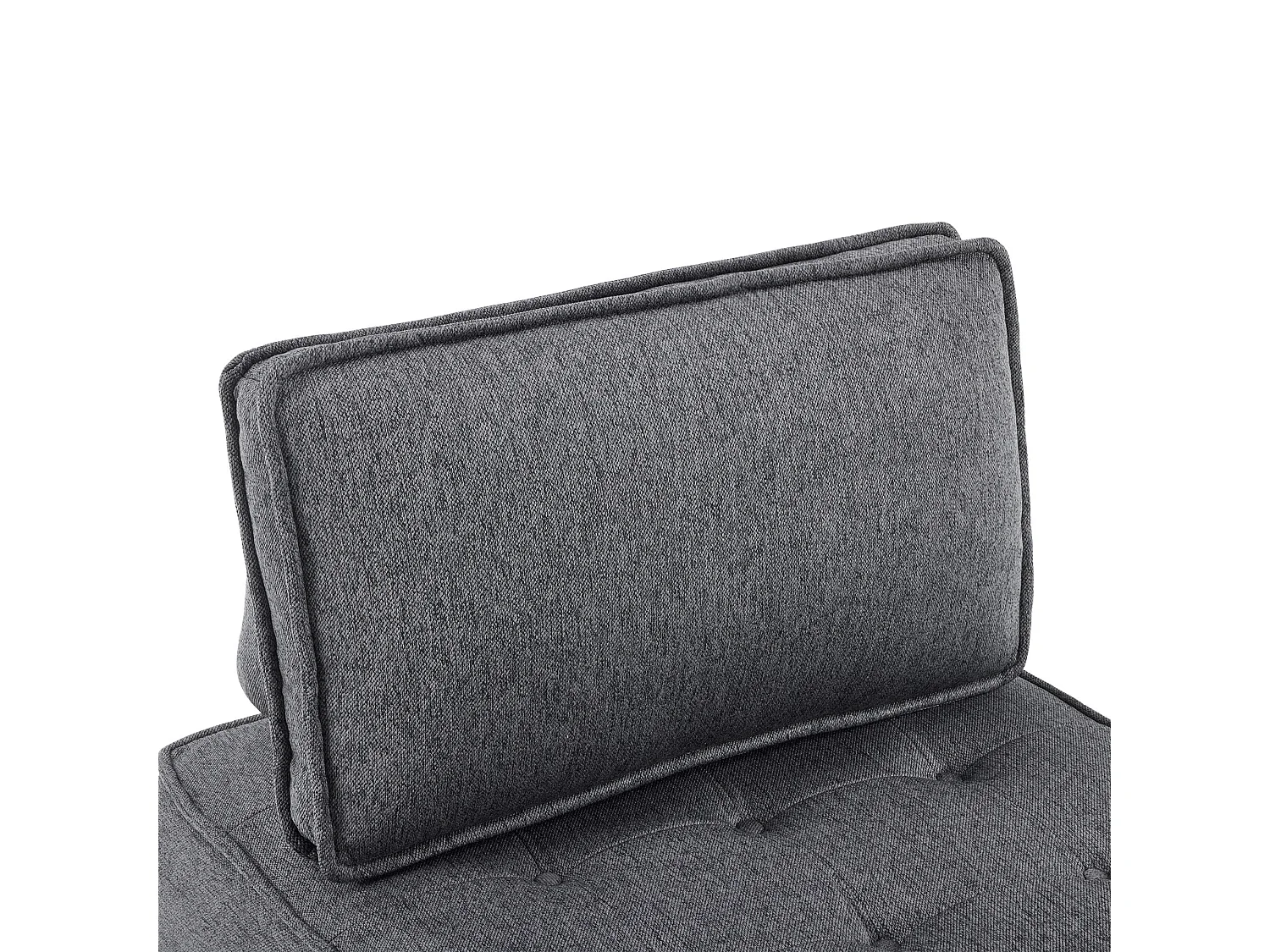 Sillón de 1 plaza en lino gris oscuro con respaldo acolchado - Estilo moderno - Para dormitorio o salón