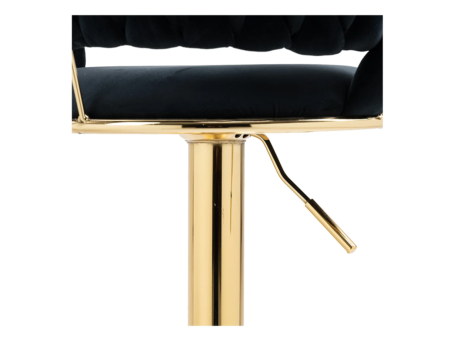 Lot de 2 tabourets de bar pivotants avec dossier, réglables en hauteur – Velours noir