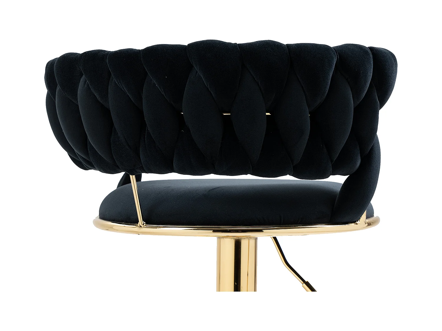 Lot de 2 tabourets de bar pivotants avec dossier, réglables en hauteur – Velours noir