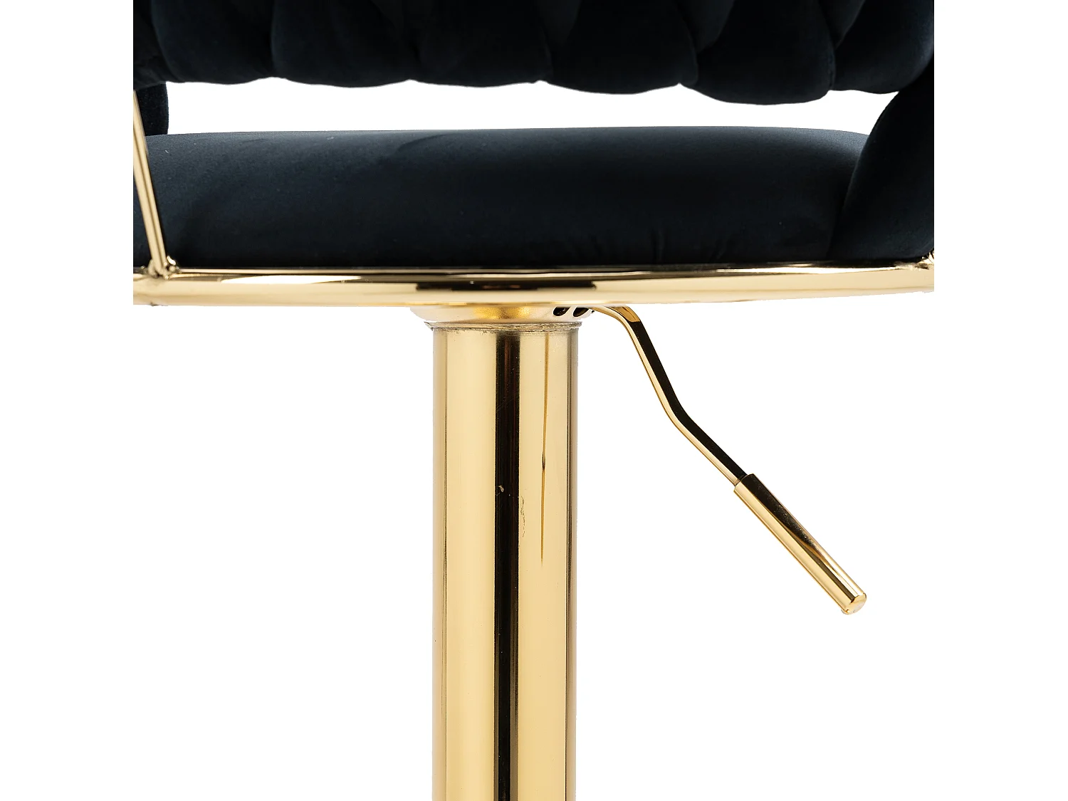 Lot de 2 tabourets de bar pivotants avec dossier, réglables en hauteur – Velours noir