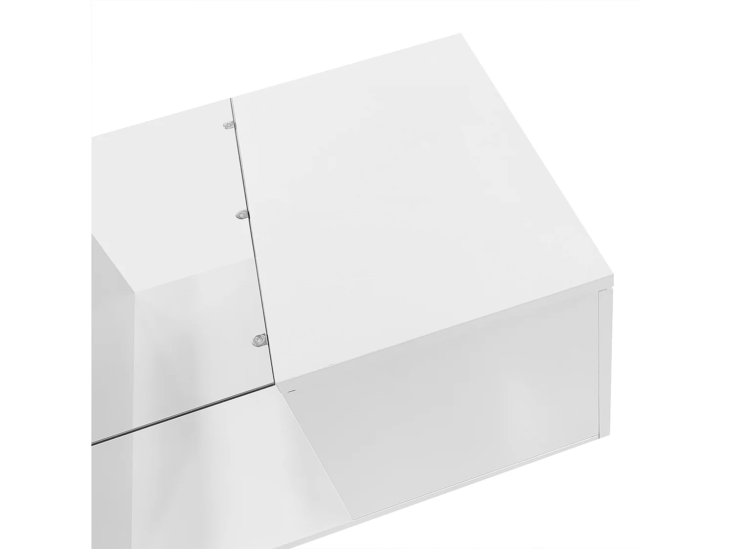 Tavolino bianco con illuminazione a LED e spazio contenitore - adatto a soggiorni e studi