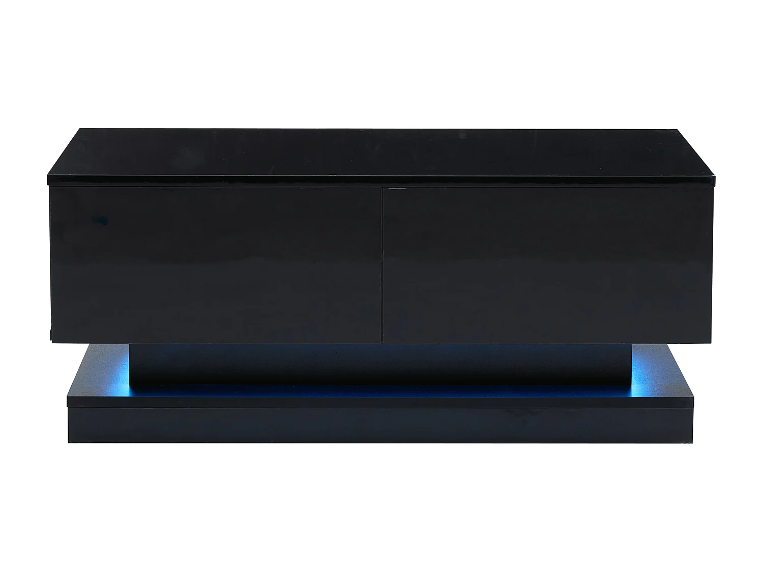 Zwarte salontafel met 2 opbergladen en LED-verlichting - voor woonkamers en kantoren