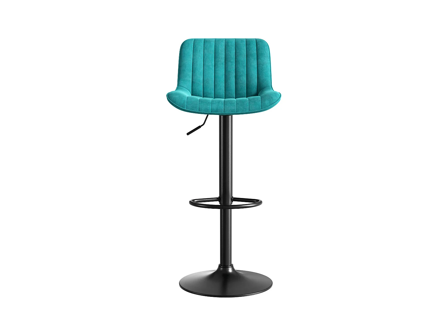 Lot de 2 tabourets de bar en velours bleu, pivotants et réglables en hauteur