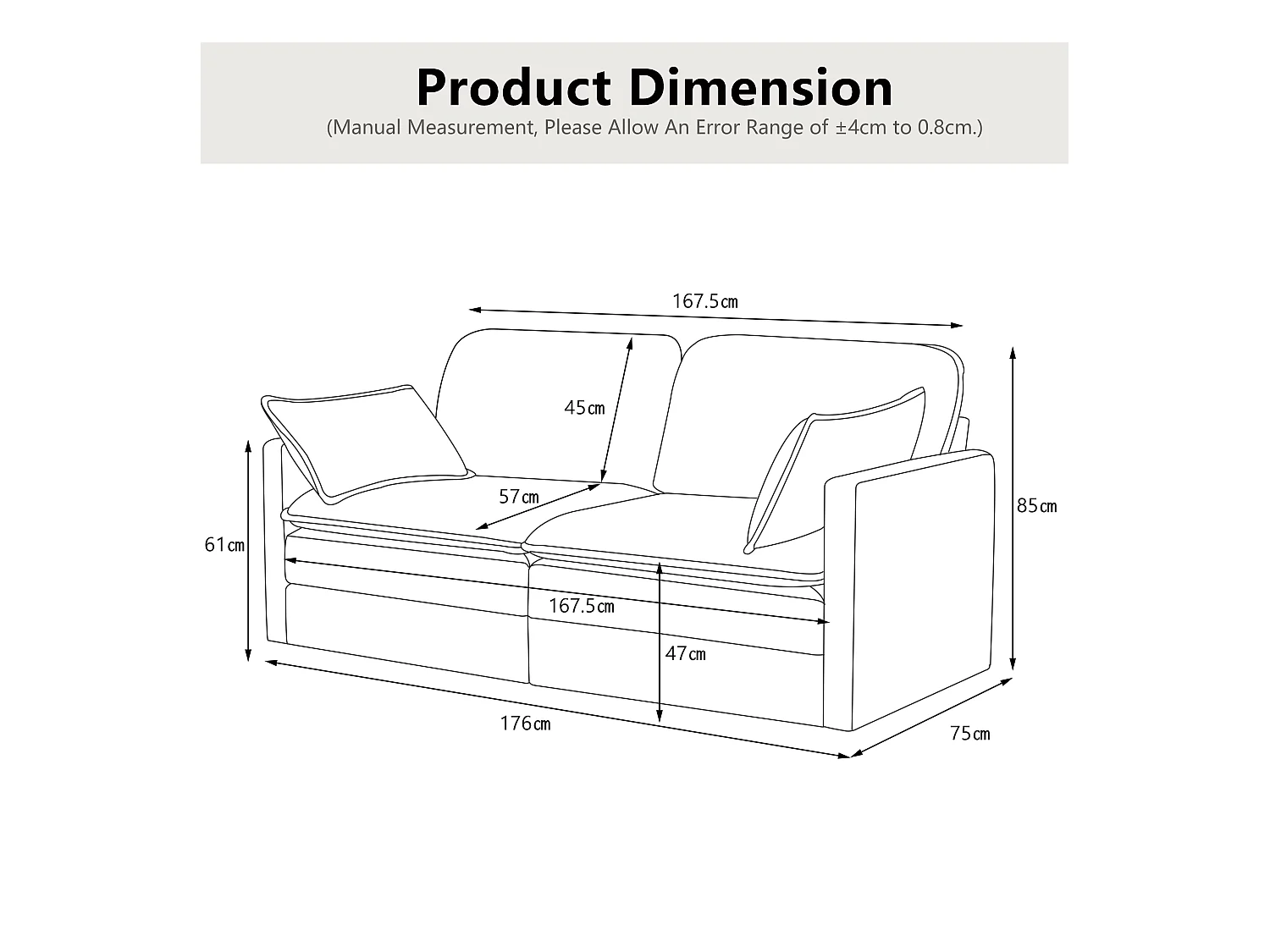 Canapé 2 places en velours côtelé blanc - Dossier rembourré - Style moderne