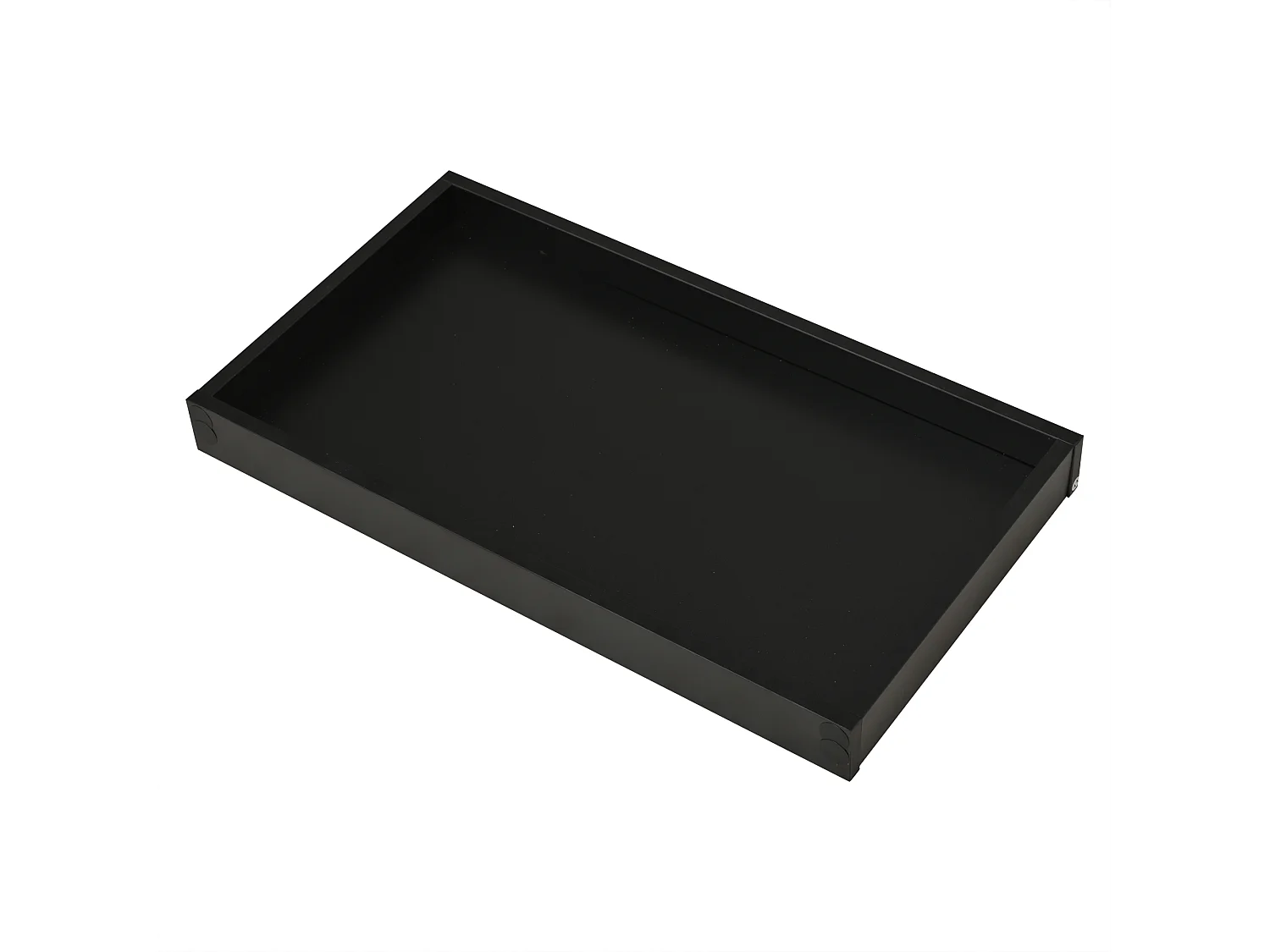 Mesa de centro LED con 2 cajones y estante extraíble, negra - para salón y oficina