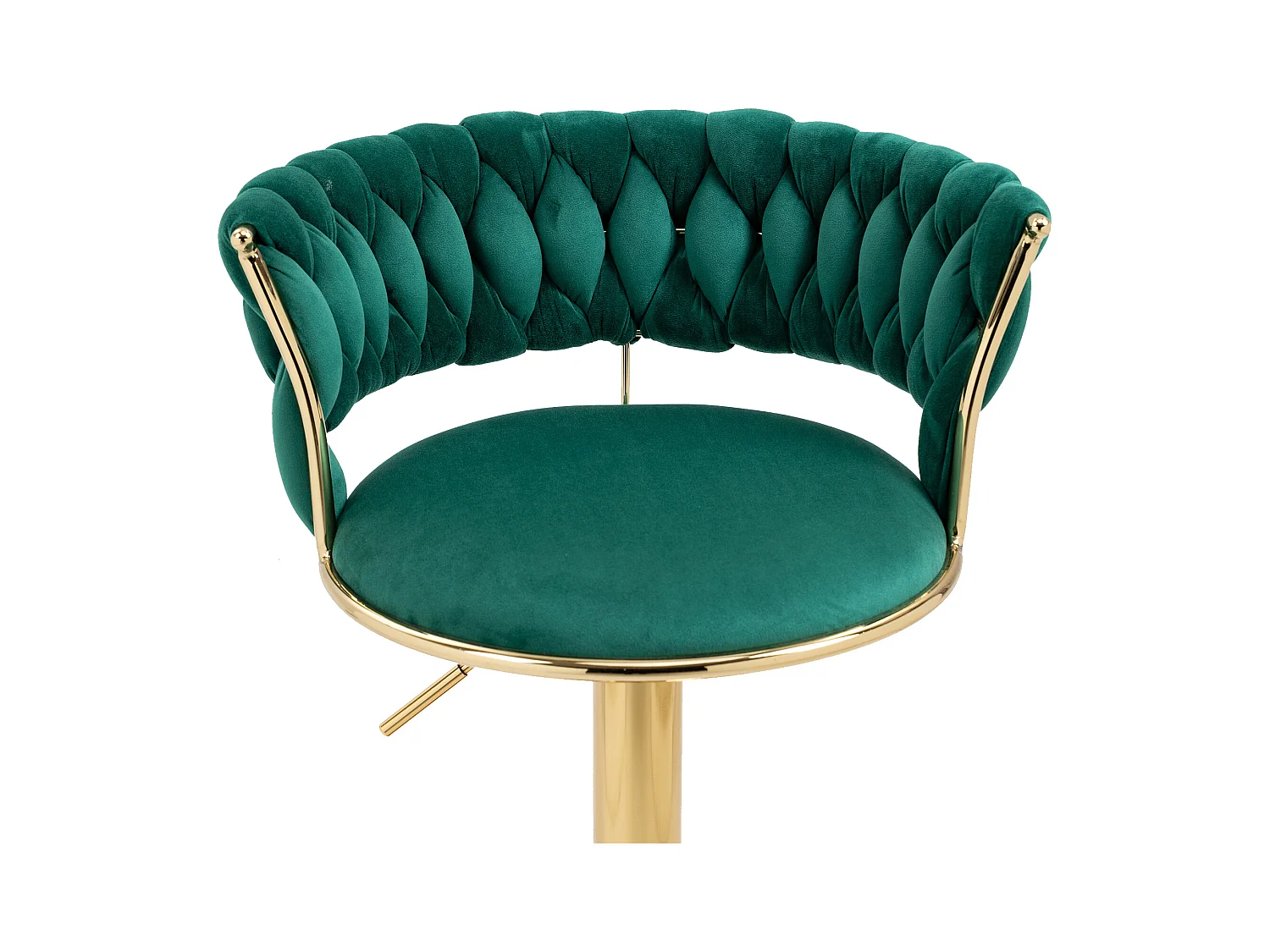 Lot de 2 tabourets de bar pivotants avec dossier, réglables en hauteur – Velours vert