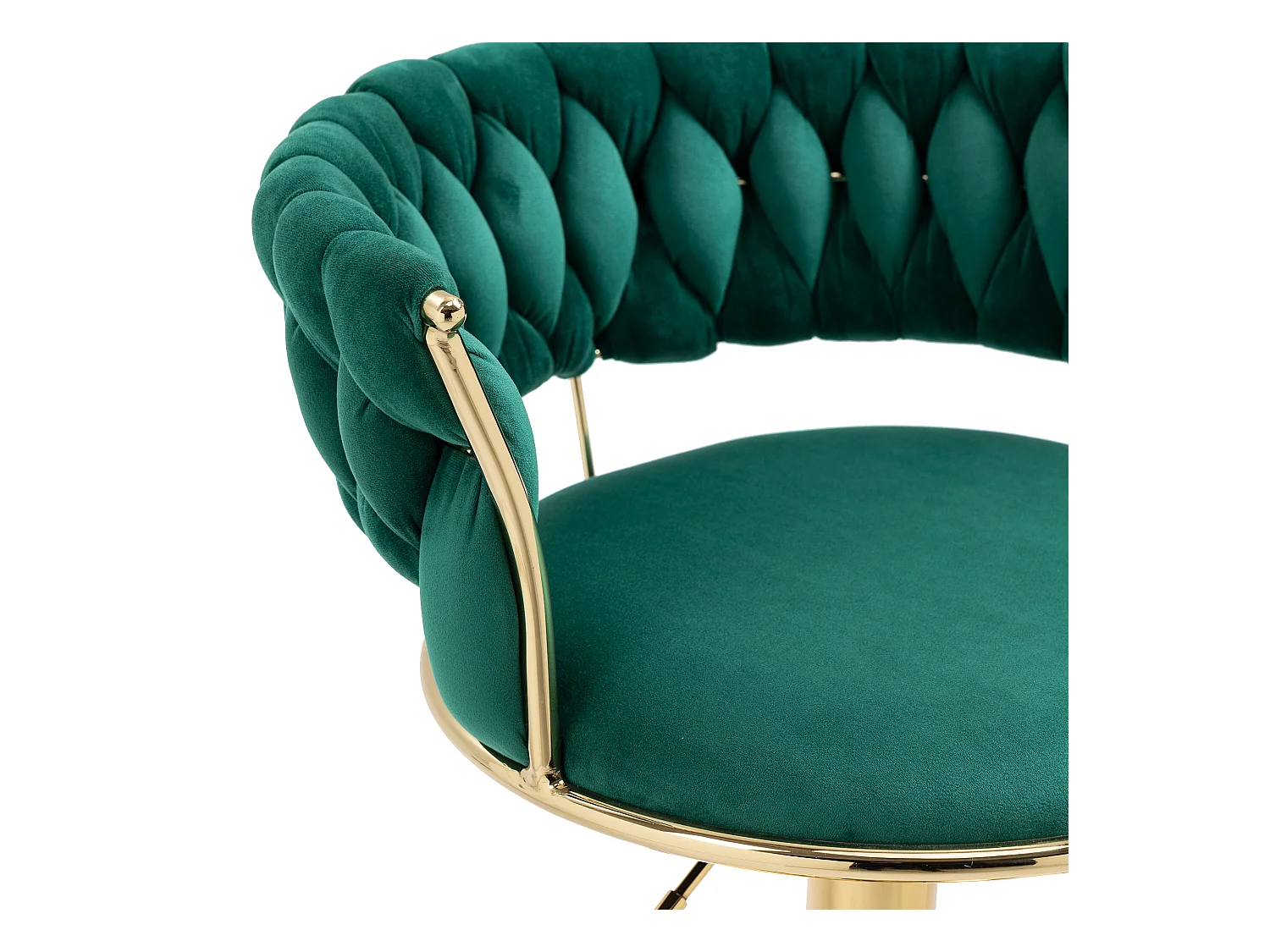 Lot de 2 tabourets de bar pivotants avec dossier, réglables en hauteur – Velours vert