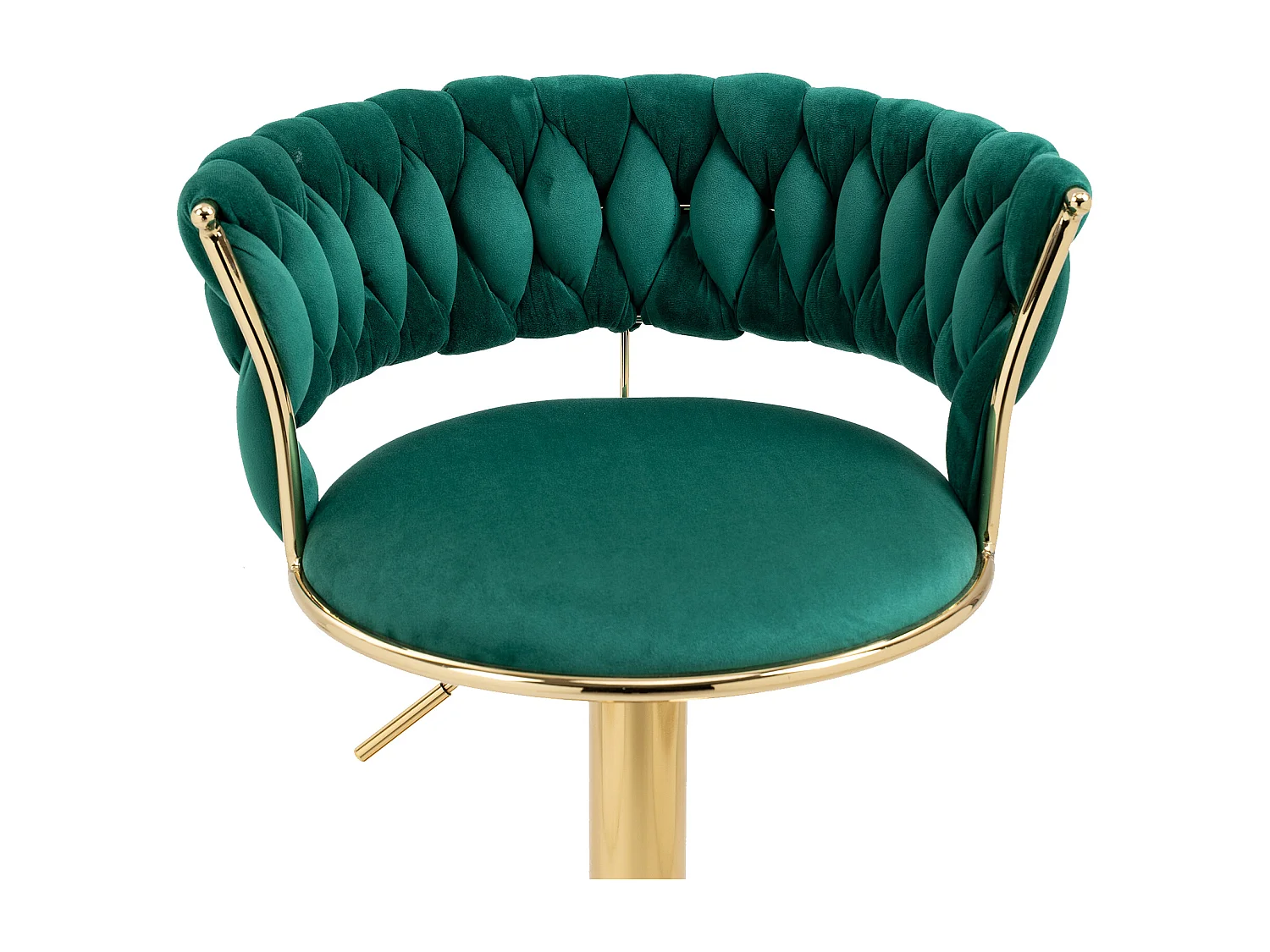 Lot de 2 tabourets de bar pivotants avec dossier, réglables en hauteur – Velours vert