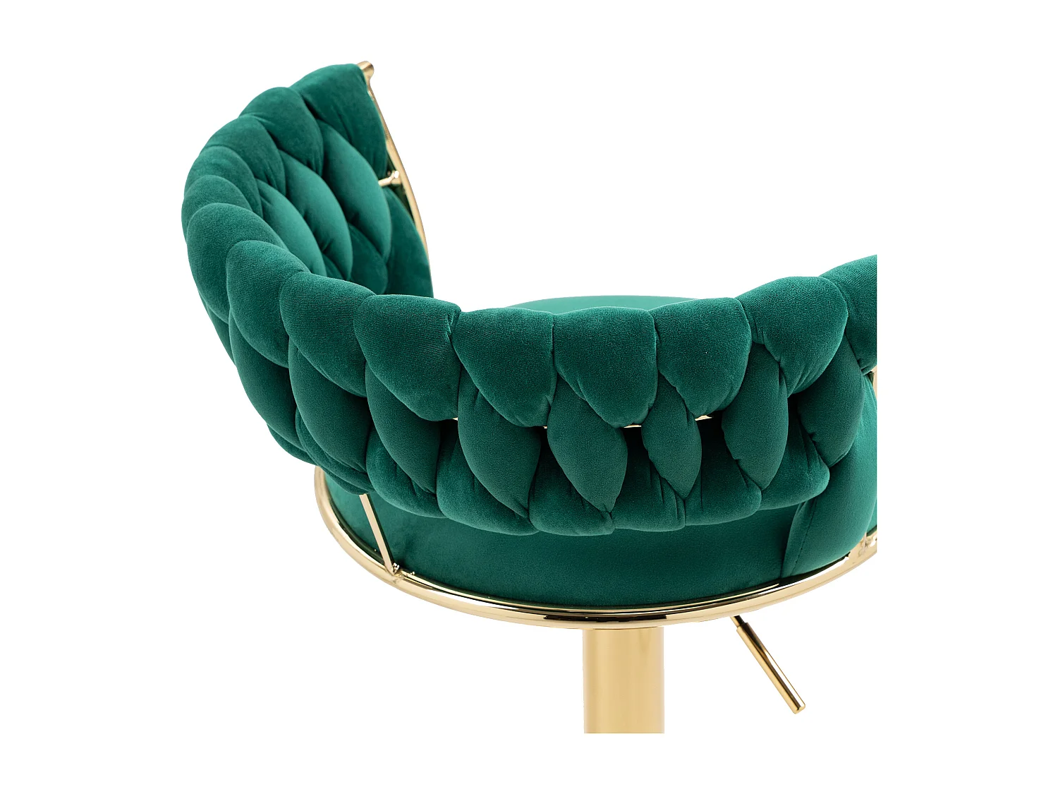 Lot de 2 tabourets de bar pivotants avec dossier, réglables en hauteur – Velours vert