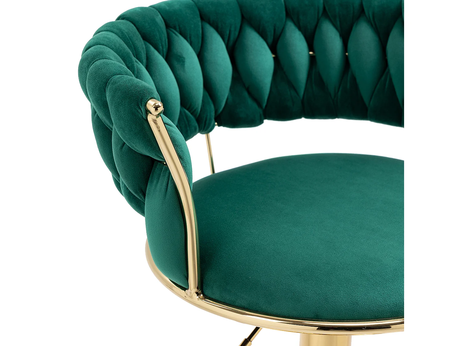 Lot de 2 tabourets de bar pivotants avec dossier, réglables en hauteur – Velours vert