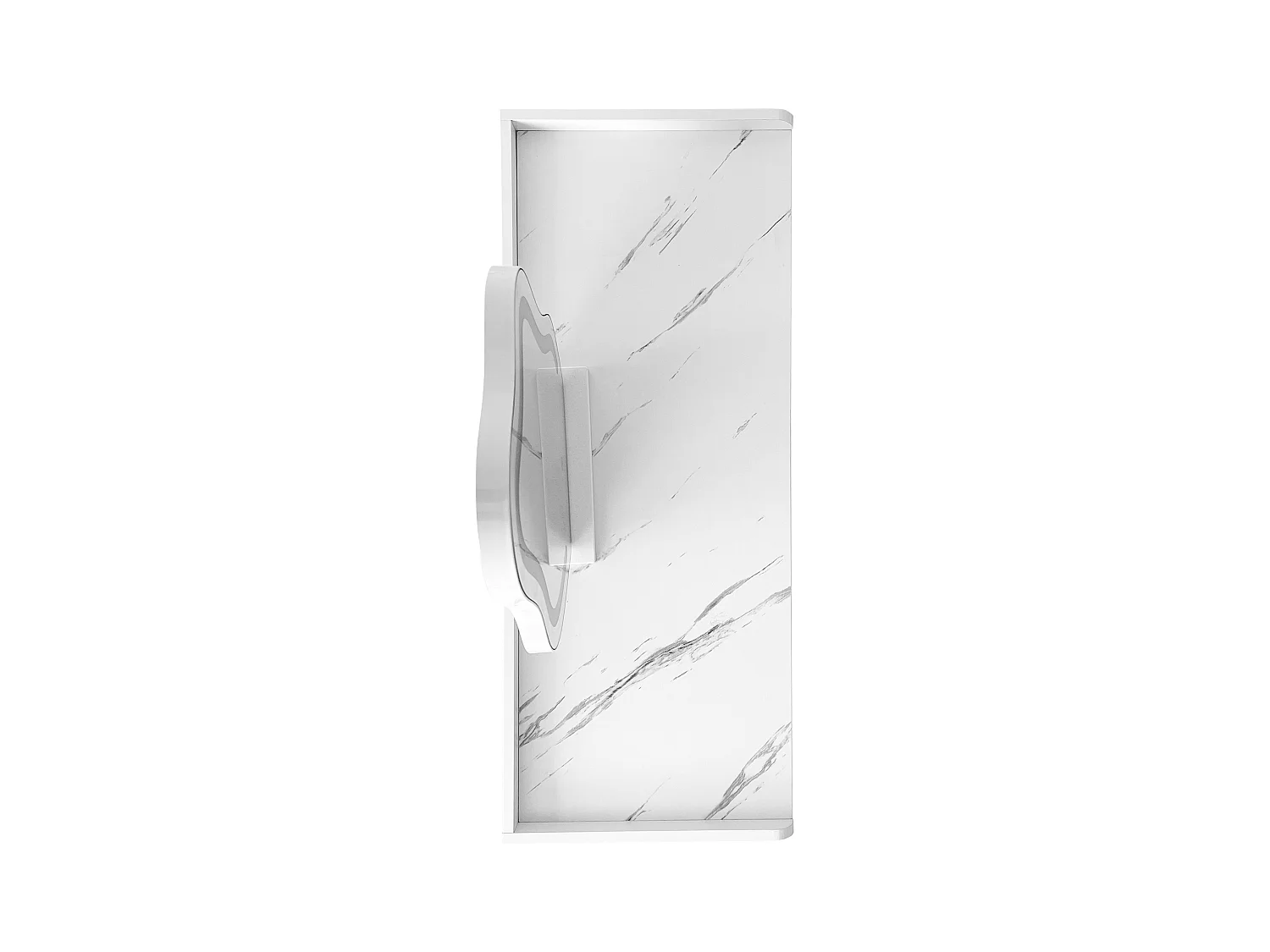 Coiffeuse blanche avec 3 tiroirs de rangement et 1 porte, miroir LED - sans tabouret