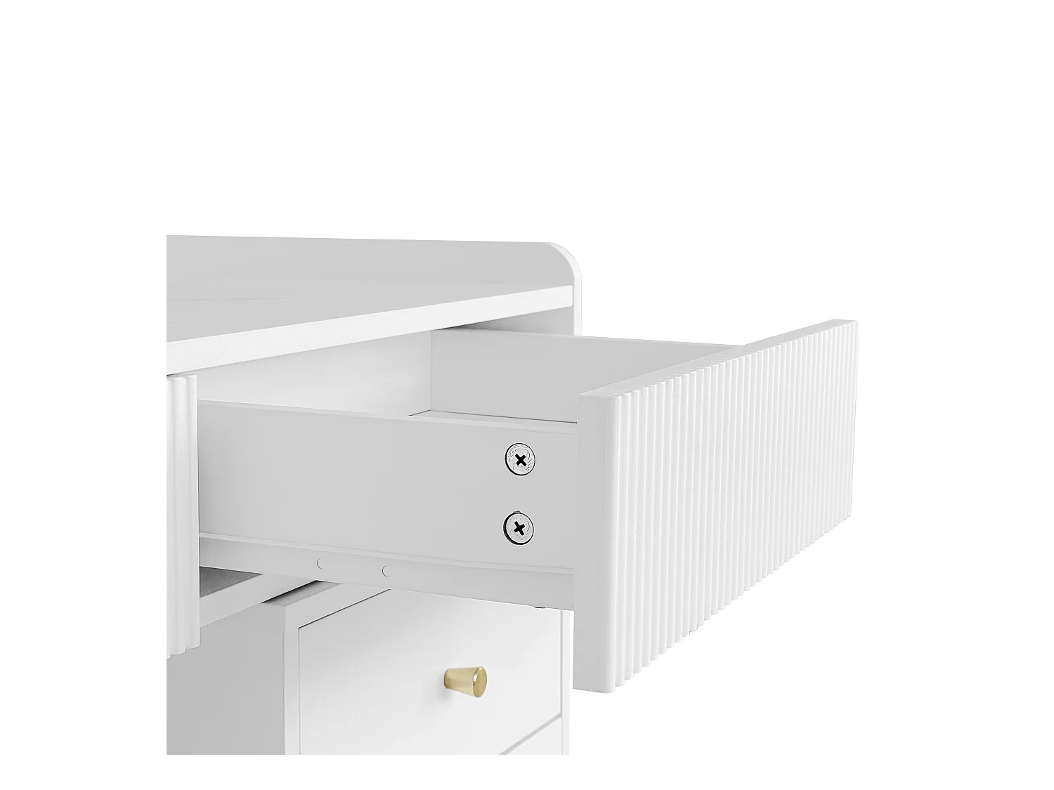 Coiffeuse blanche avec 3 tiroirs de rangement et 1 porte, miroir LED - sans tabouret