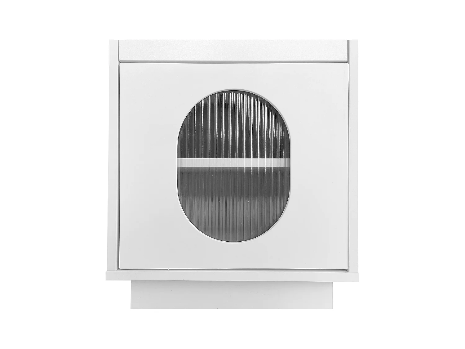 Coiffeuse blanche avec 3 tiroirs de rangement et 1 porte, miroir LED - sans tabouret