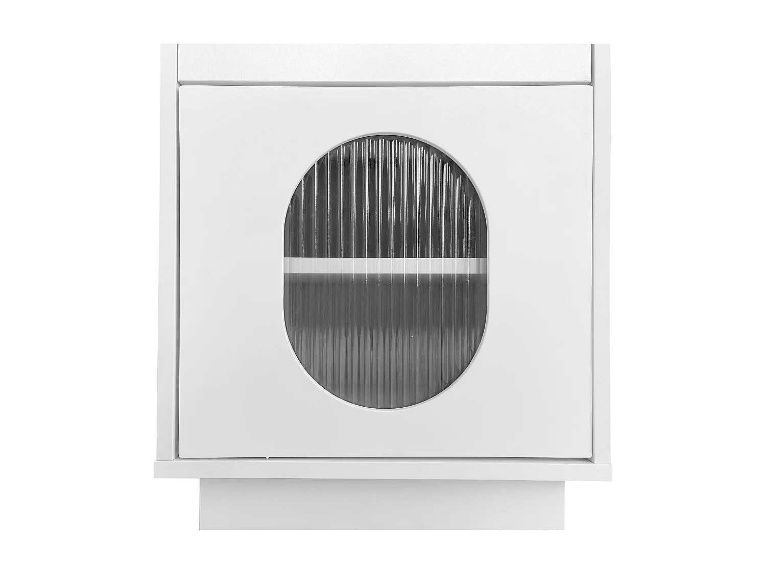 Coiffeuse blanche avec 3 tiroirs de rangement et 1 porte, miroir LED - sans tabouret