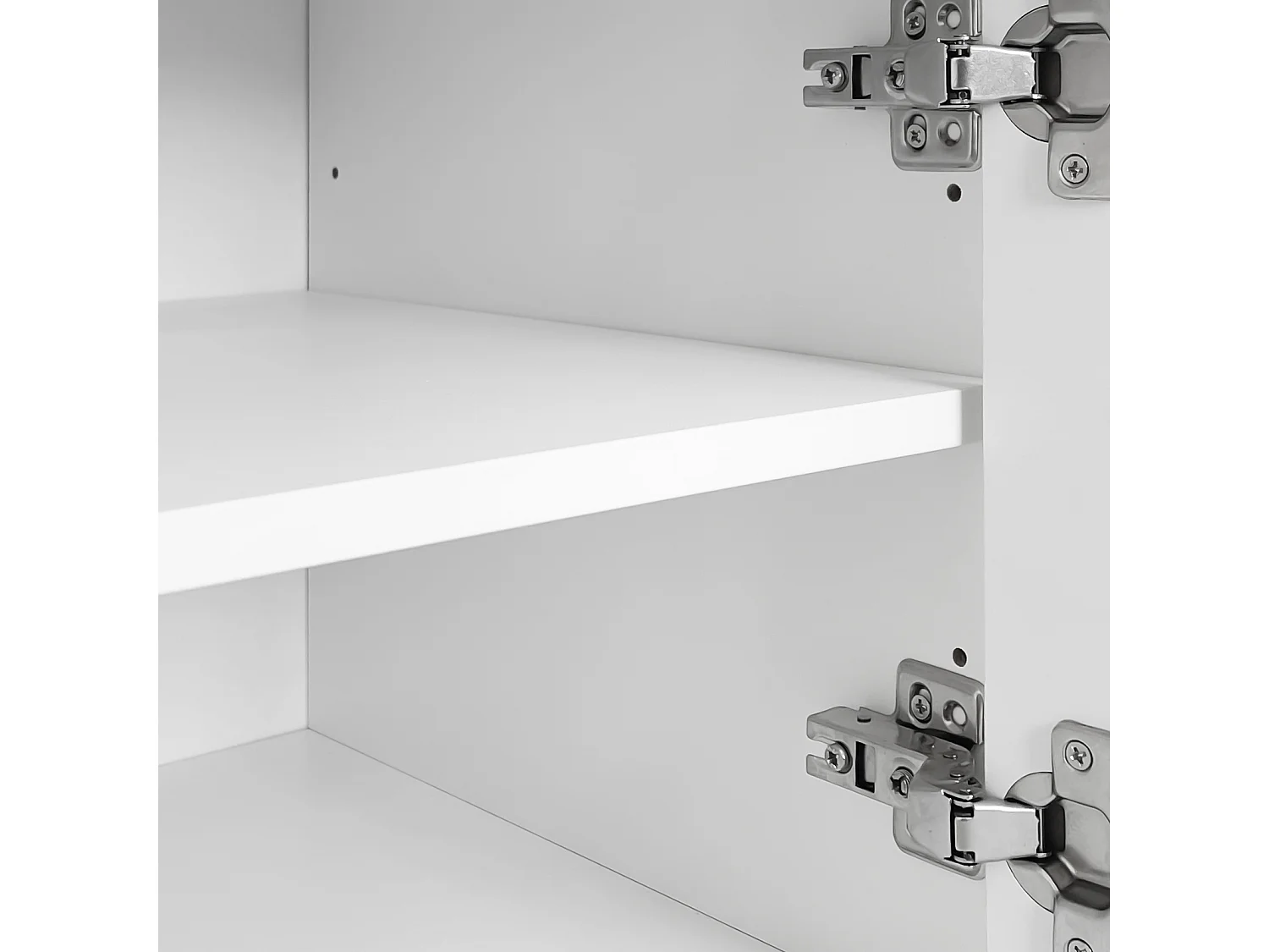 Coiffeuse blanche avec 3 tiroirs de rangement et 1 porte, miroir LED - sans tabouret