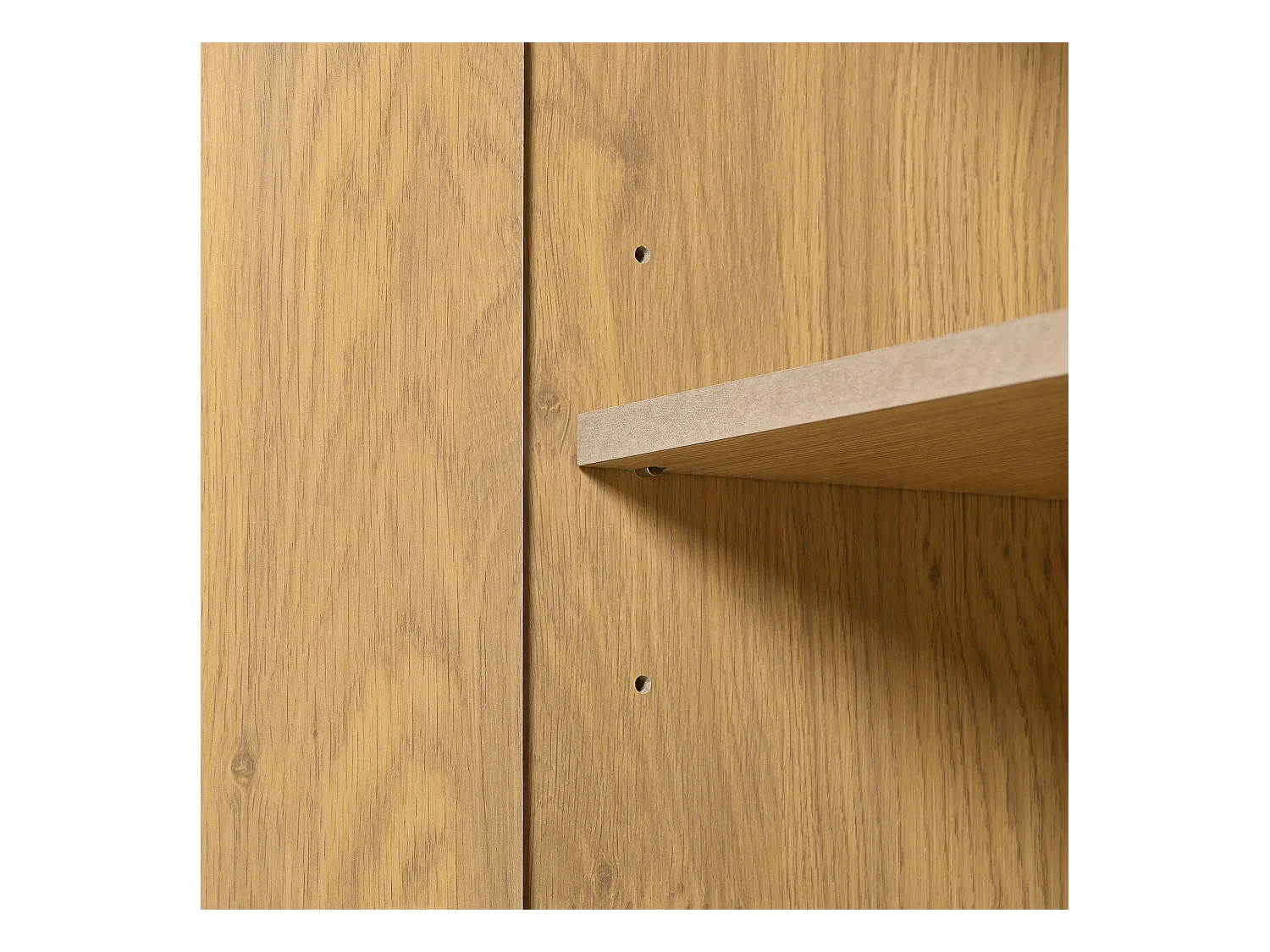 Buffet naturel avec 2 portes et 3 tiroirs, pieds en métal noir - pour salon et chambre