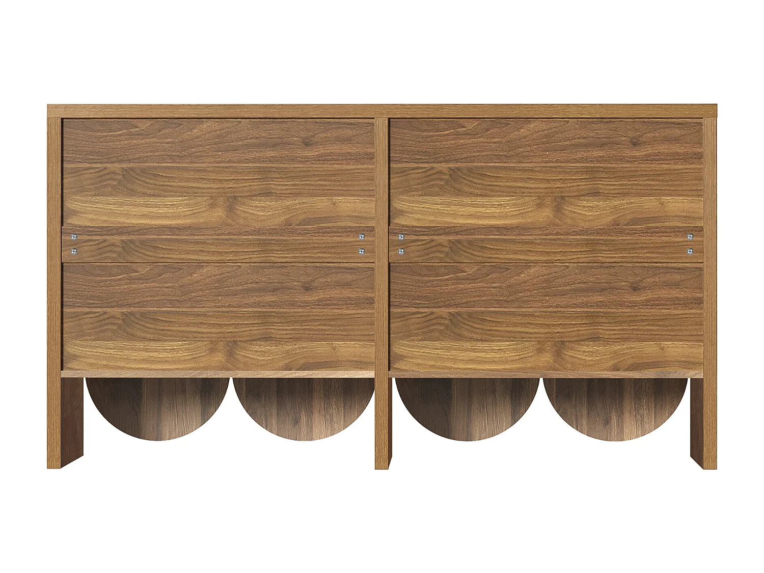 Buffet couleur bois avec 4 portes et étagères réglables - pour salon et salle à manger