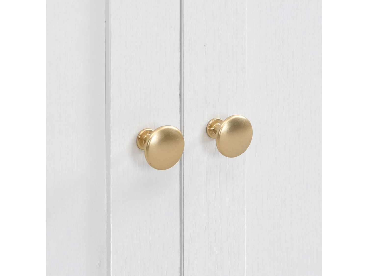 Hoog dressoir met 5 deuren, 3 laden en open vakken, wit - voor woon- en eetkamers