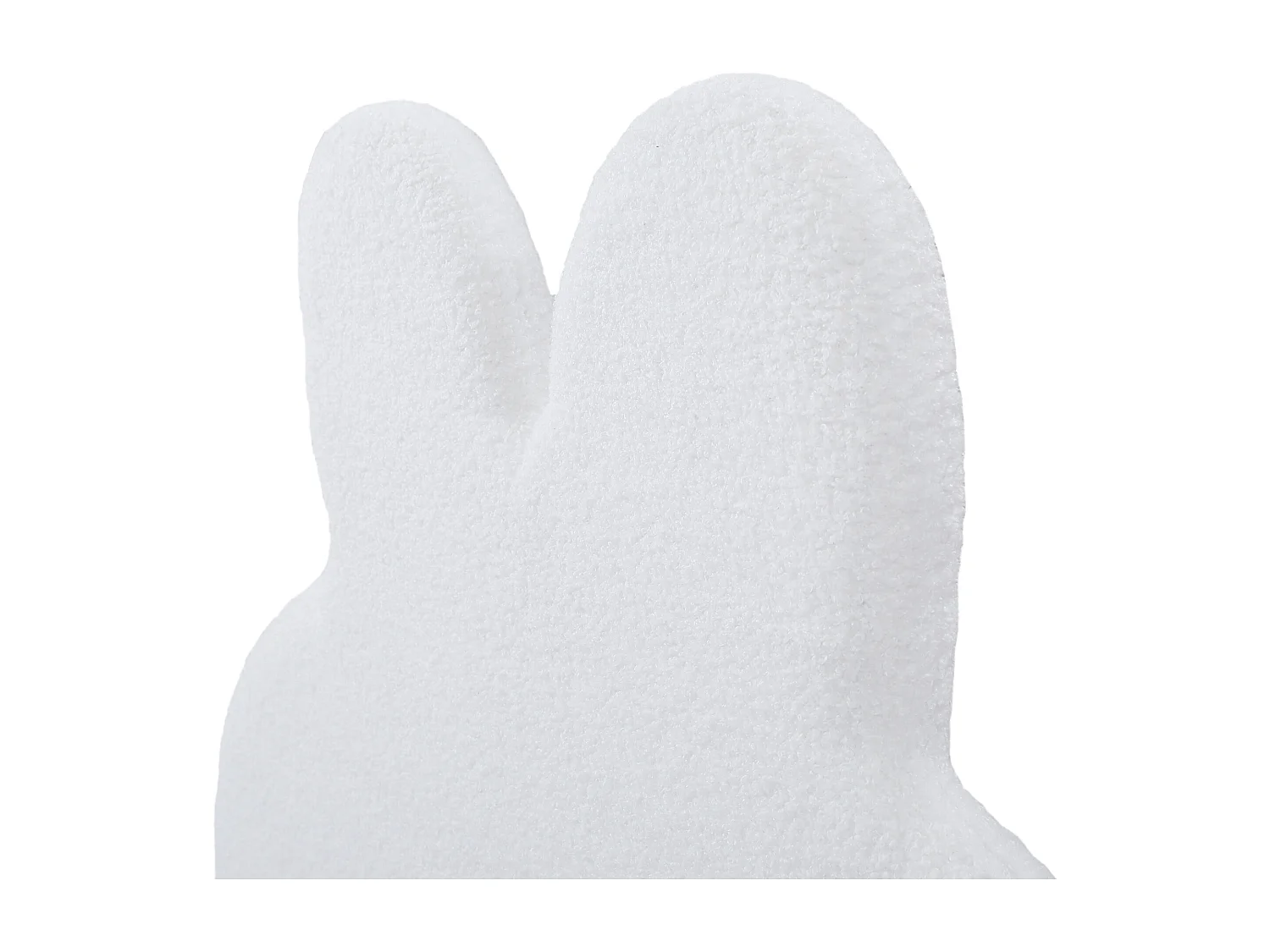 Lit simple 90x200 cm, peluche blanche, lit enfant avec tête de lit oreilles de lapin - sans matelas