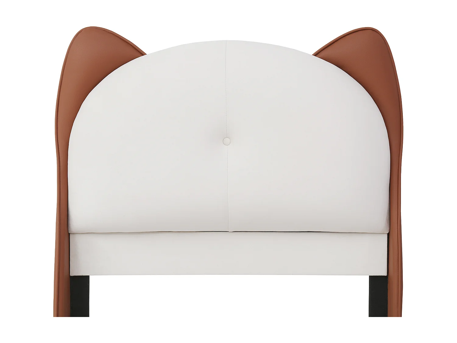 Lit enfant 90x200 cm, PU, lit simple avec lumière LED - beige et marron - sans matelas