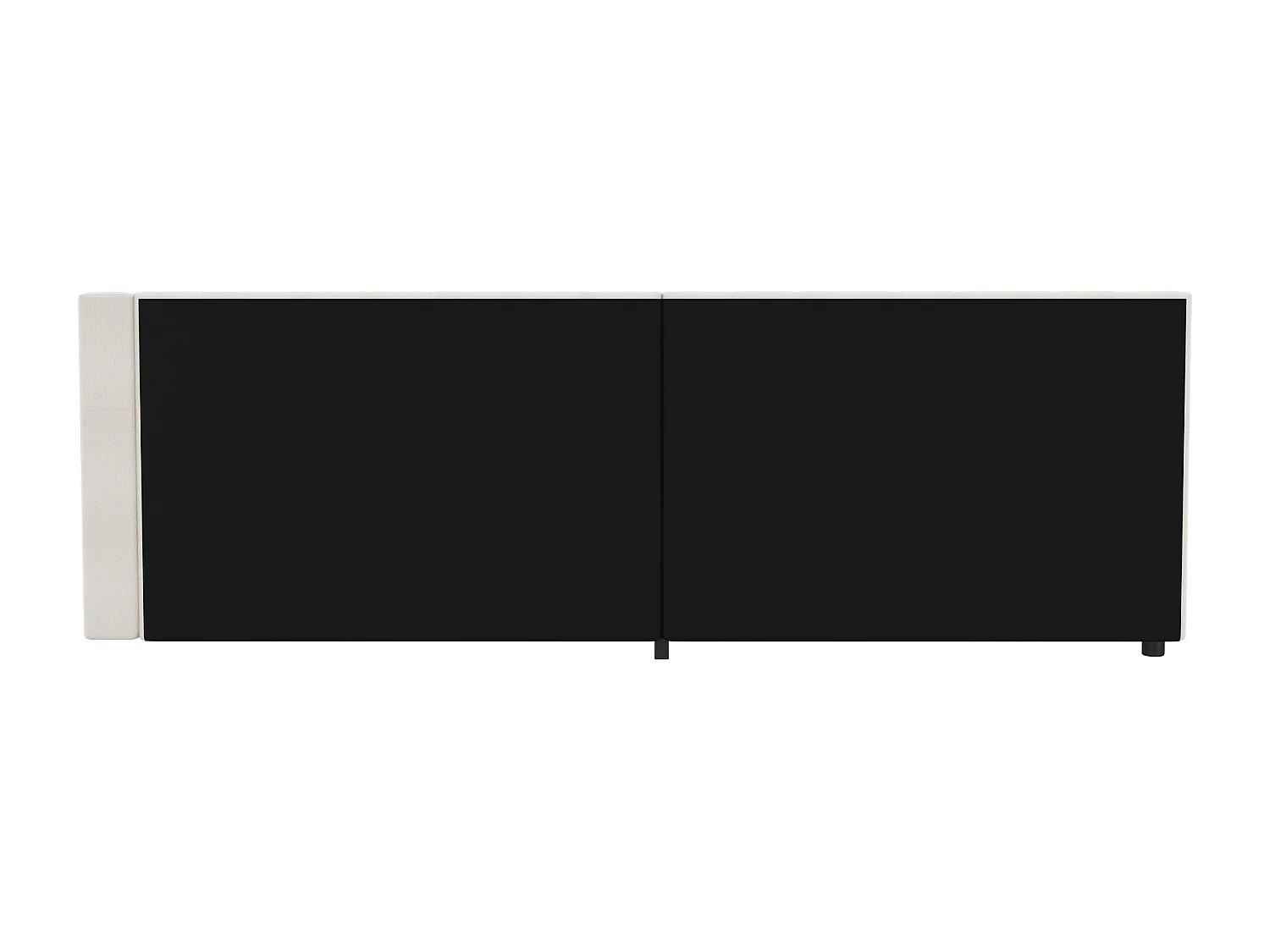 90 x 200 cm Schlafsofa, beigefarbenes Leinen, Einzelbett, LED-Beleuchtung, 2 Schubladen, USB-Anschluss – Matratze nicht enthalten