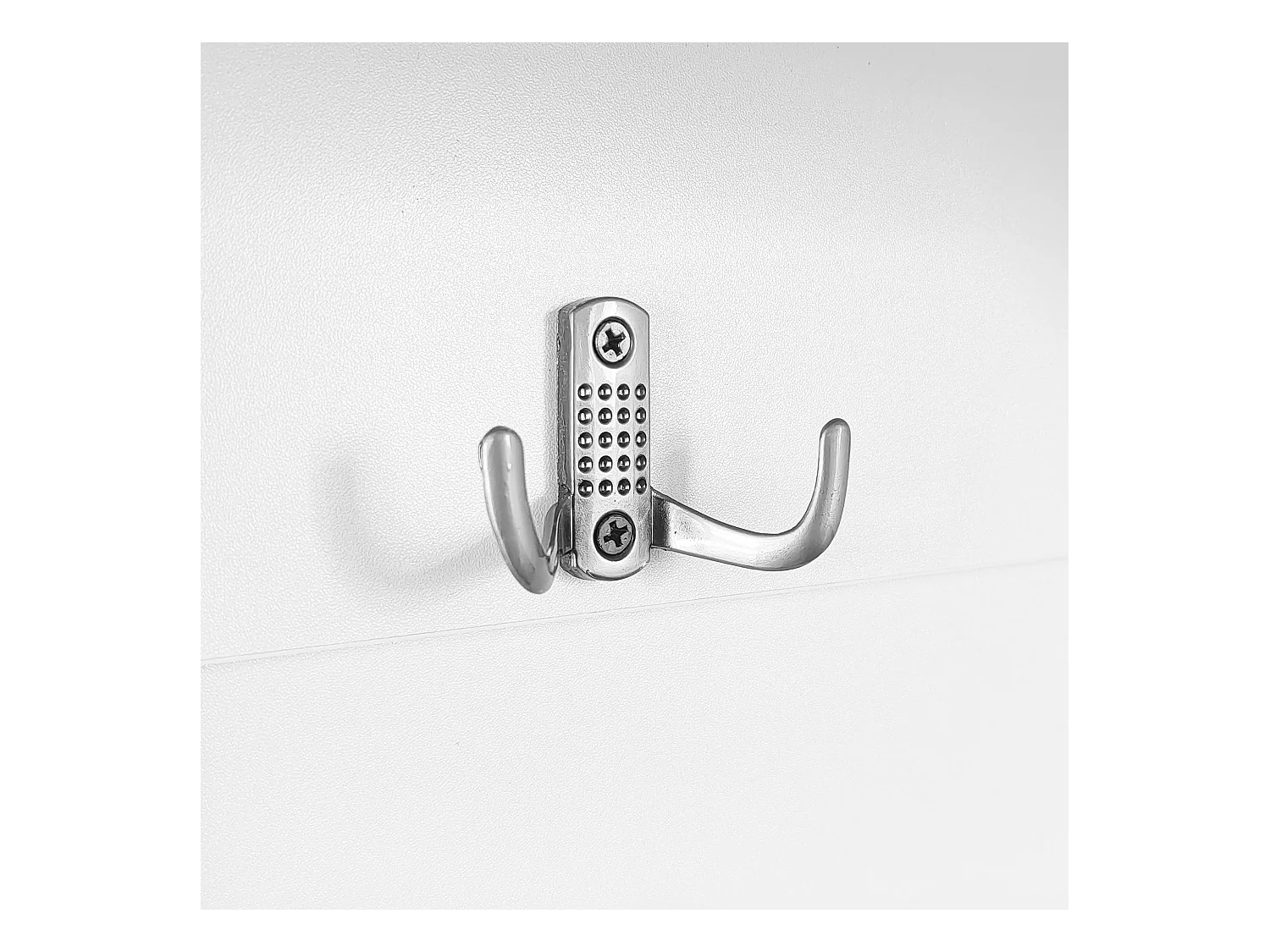 Porte-manteau blanc avec 4 crochets et 2 portes de rangement – pour entrées et couloirs