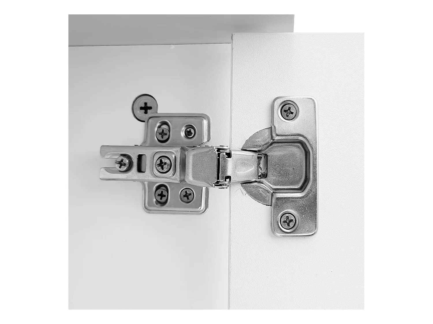 Porte-manteau blanc avec 4 crochets et 2 portes de rangement – pour entrées et couloirs