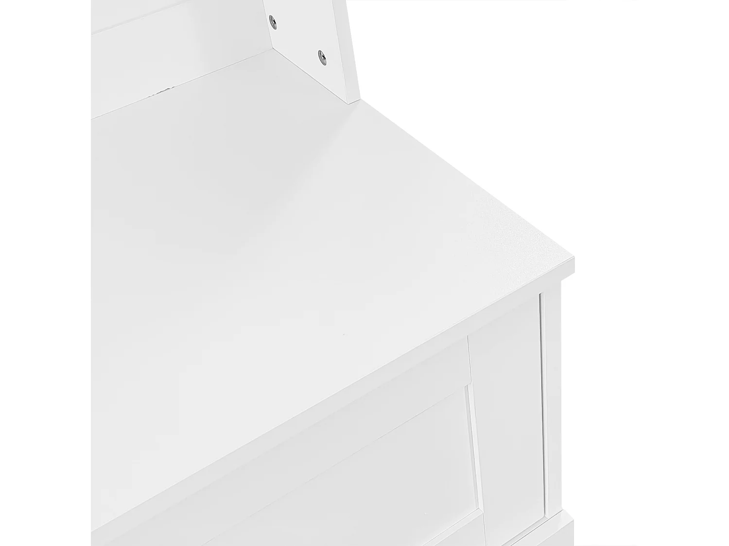 Perchero blanco con 4 ganchos y 2 puertas de almacenamiento – Para recibidores y pasillos